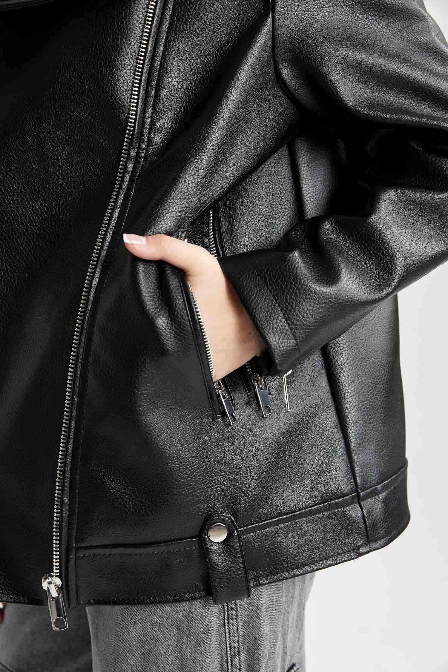 Waterproof Oversize Fit Faux Leather Jacket