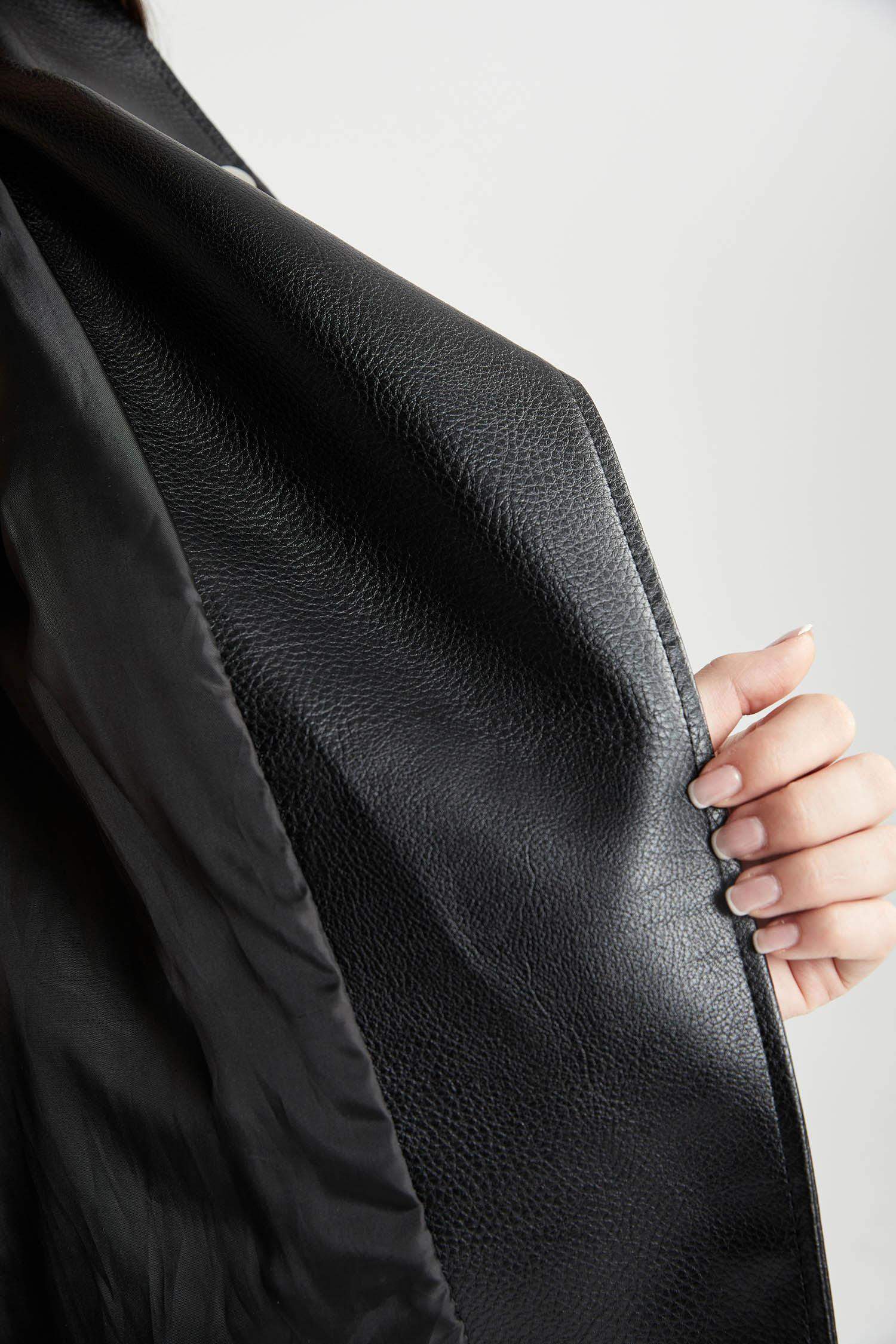 Waterproof Oversize Fit Faux Leather Jacket