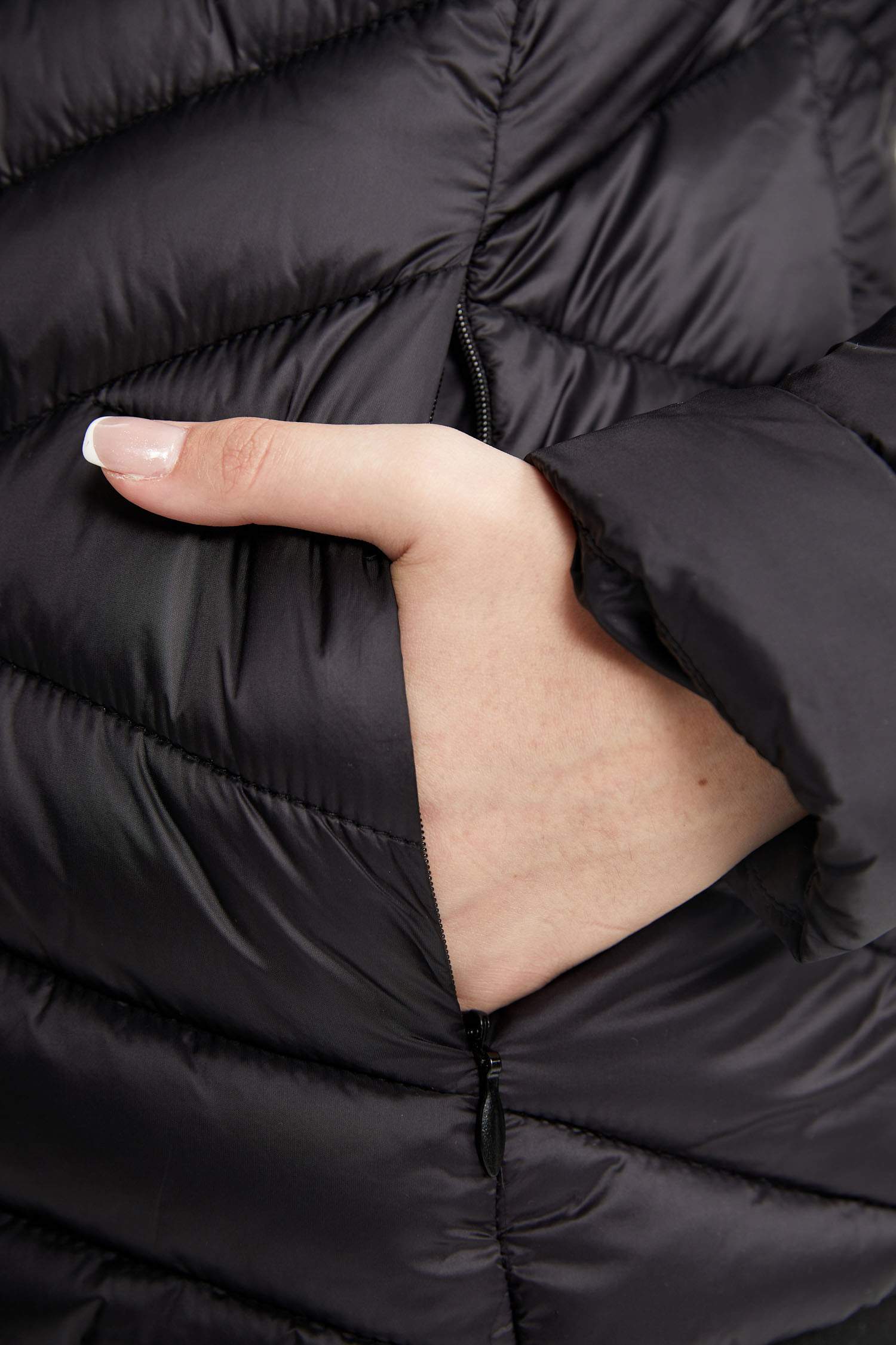 Su İtici Hafif Şişme Mont Dik Yaka Kapitoneli Fermuarlı Cepli Mevsimlik