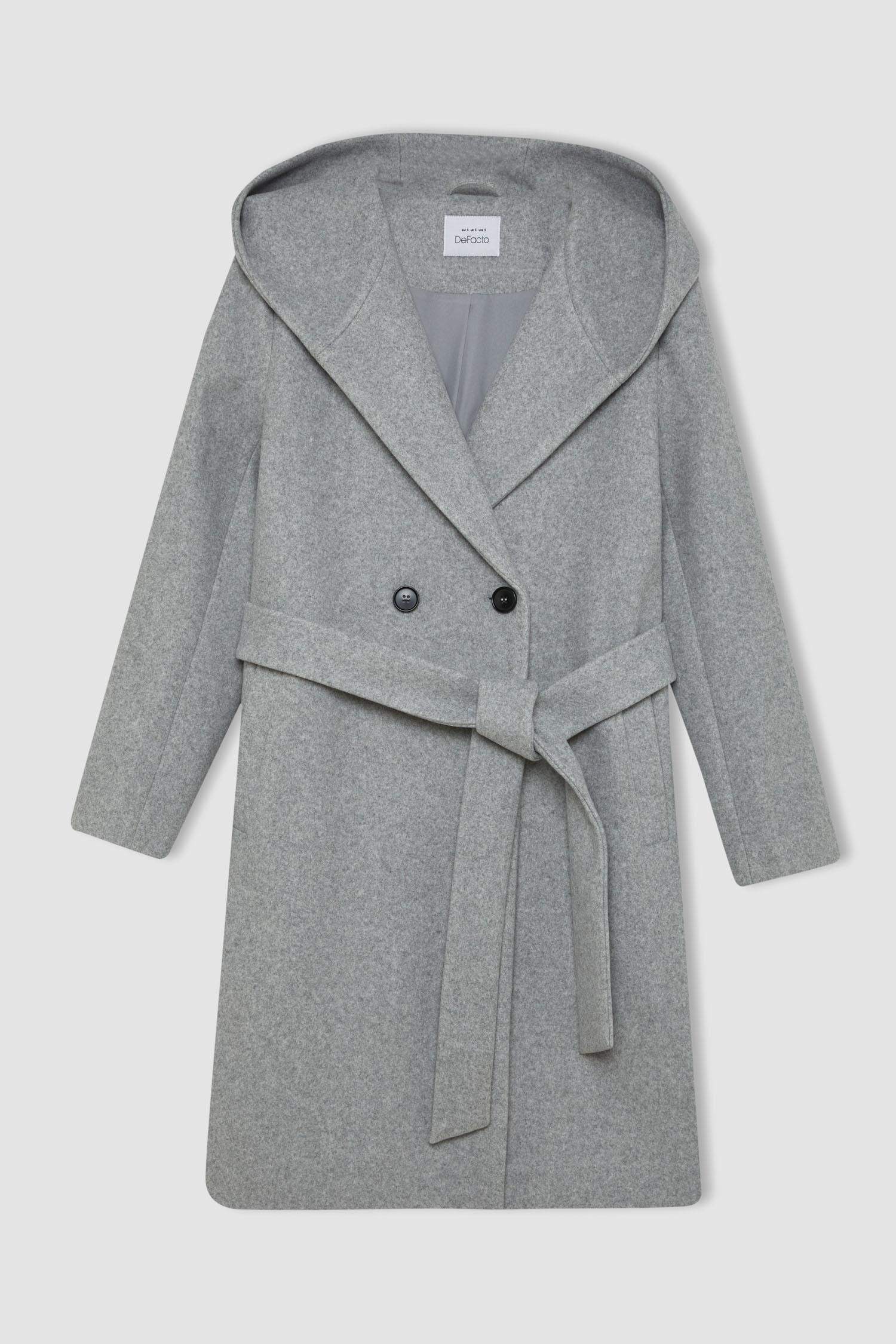 كوت جوخ قصة عادية بغطاء للرأس مقاوم للماء بحزام