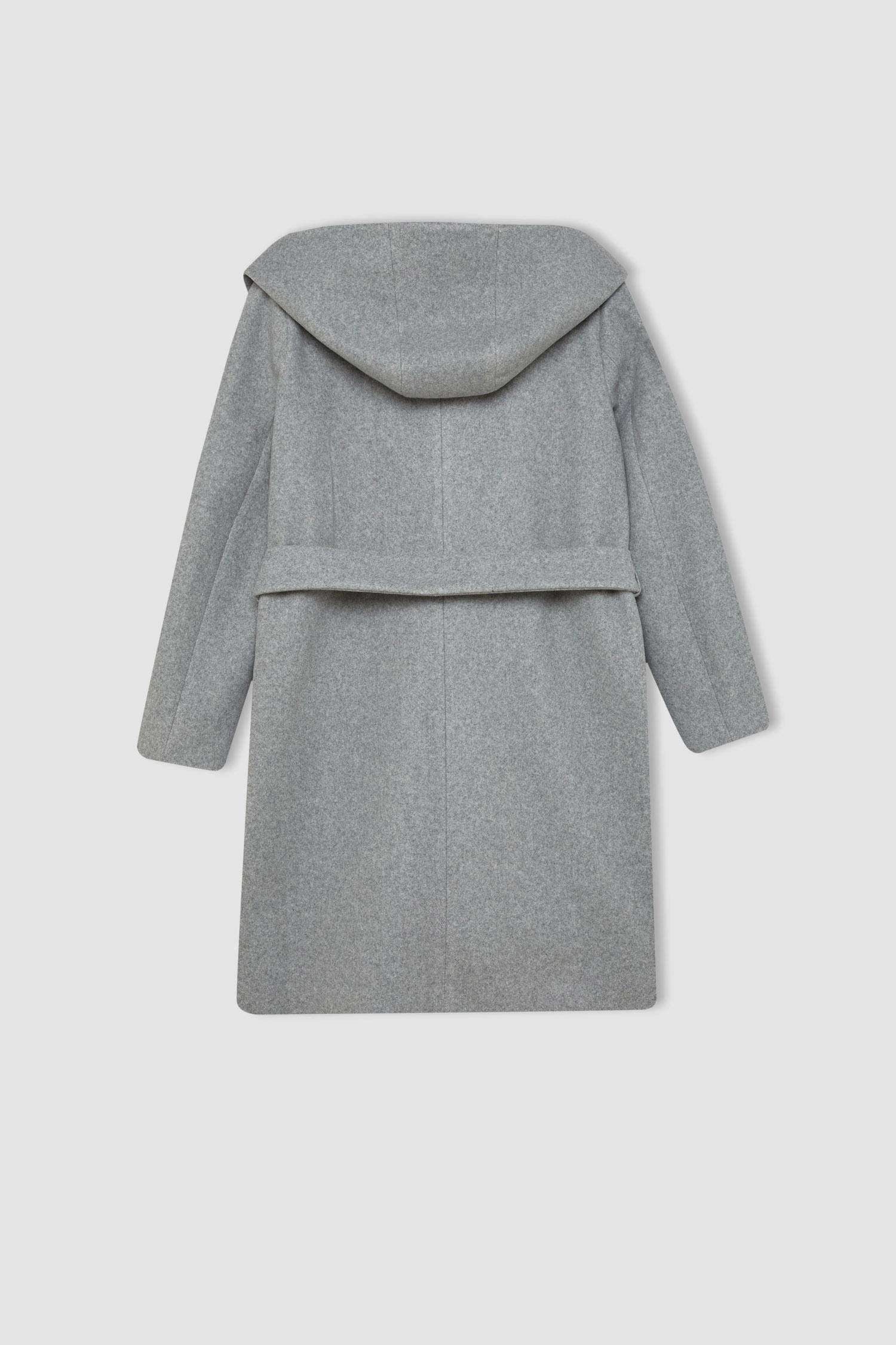 كوت جوخ قصة عادية بغطاء للرأس مقاوم للماء بحزام