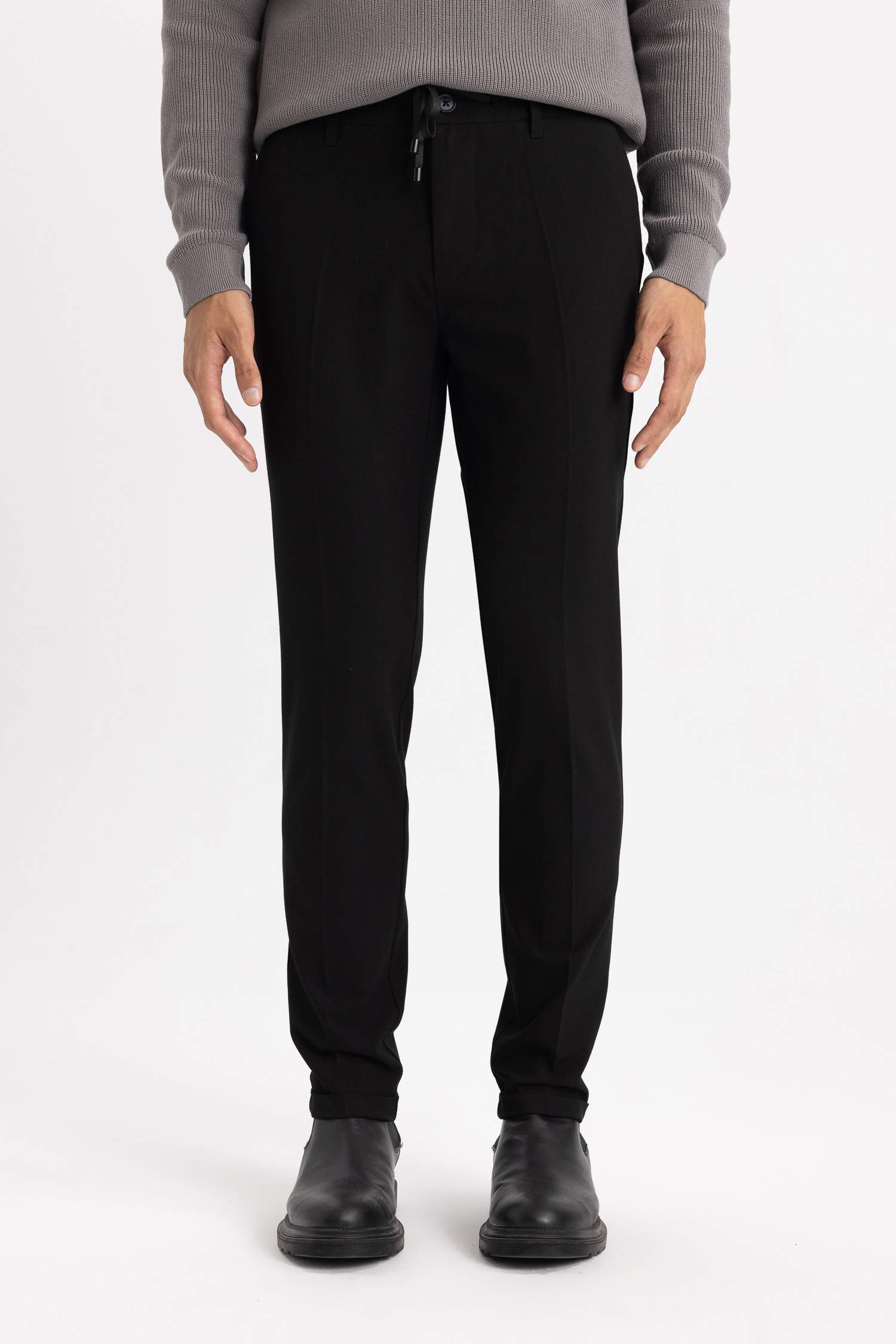 Beli Lastikli Cepli Düz Paça Jogger Pantolon