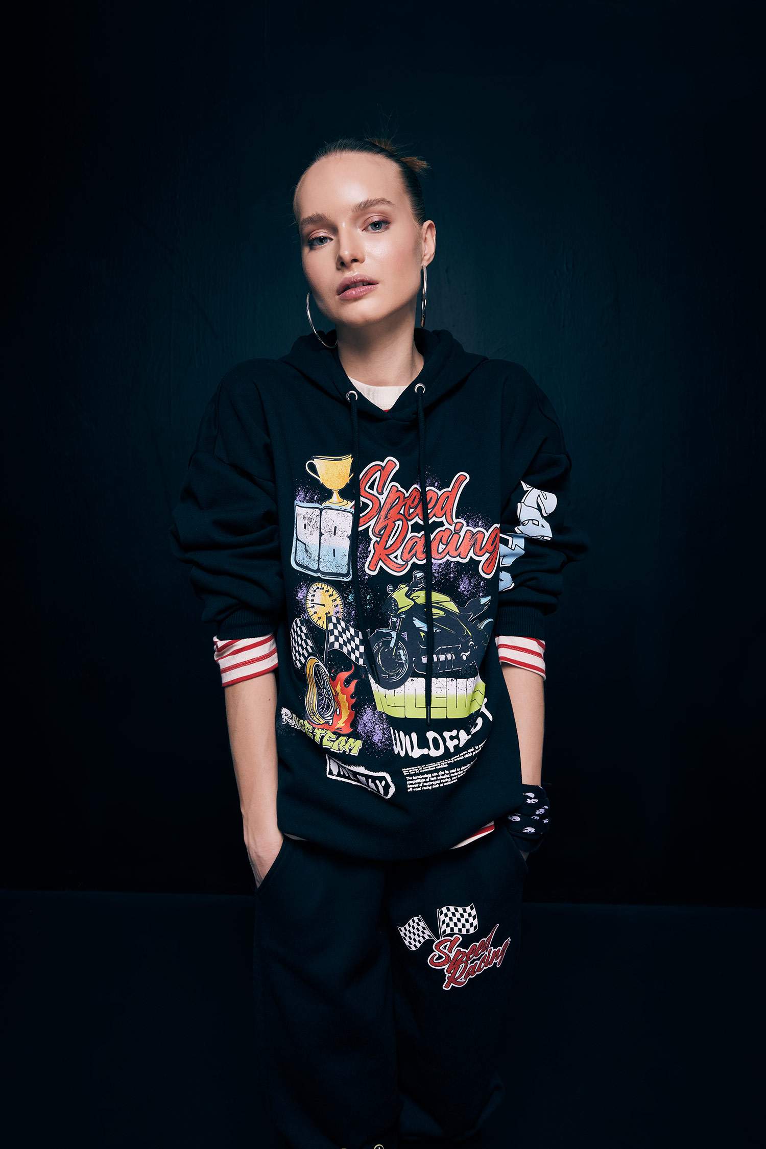 Coool Oversize Fit Hoodie Printed Sweatshirt