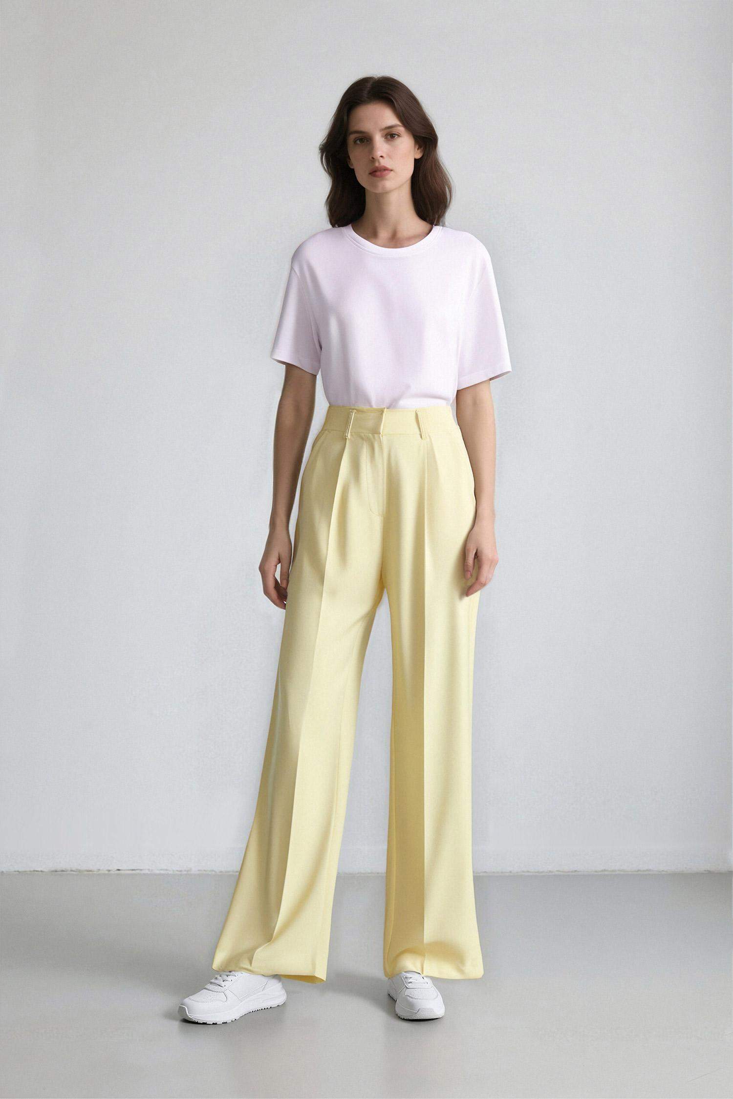 Afra x Defacto Широкие брюки из ткани Lyocell с карманами и высокой талией