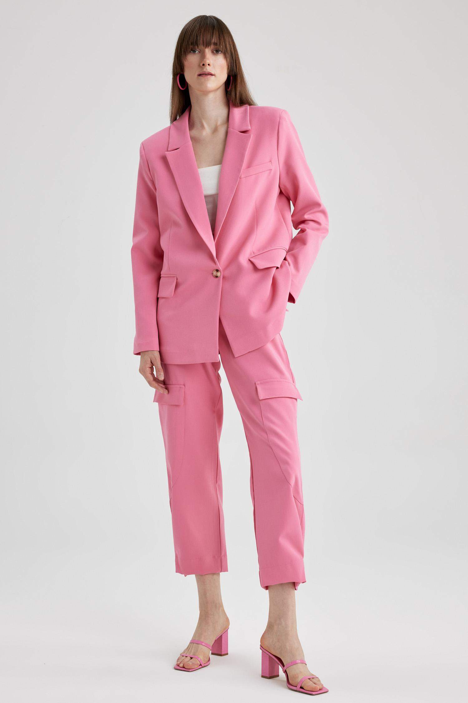 Straight Fit Kargo Cepli Normal Bel Uzun Kumaş Pantolon