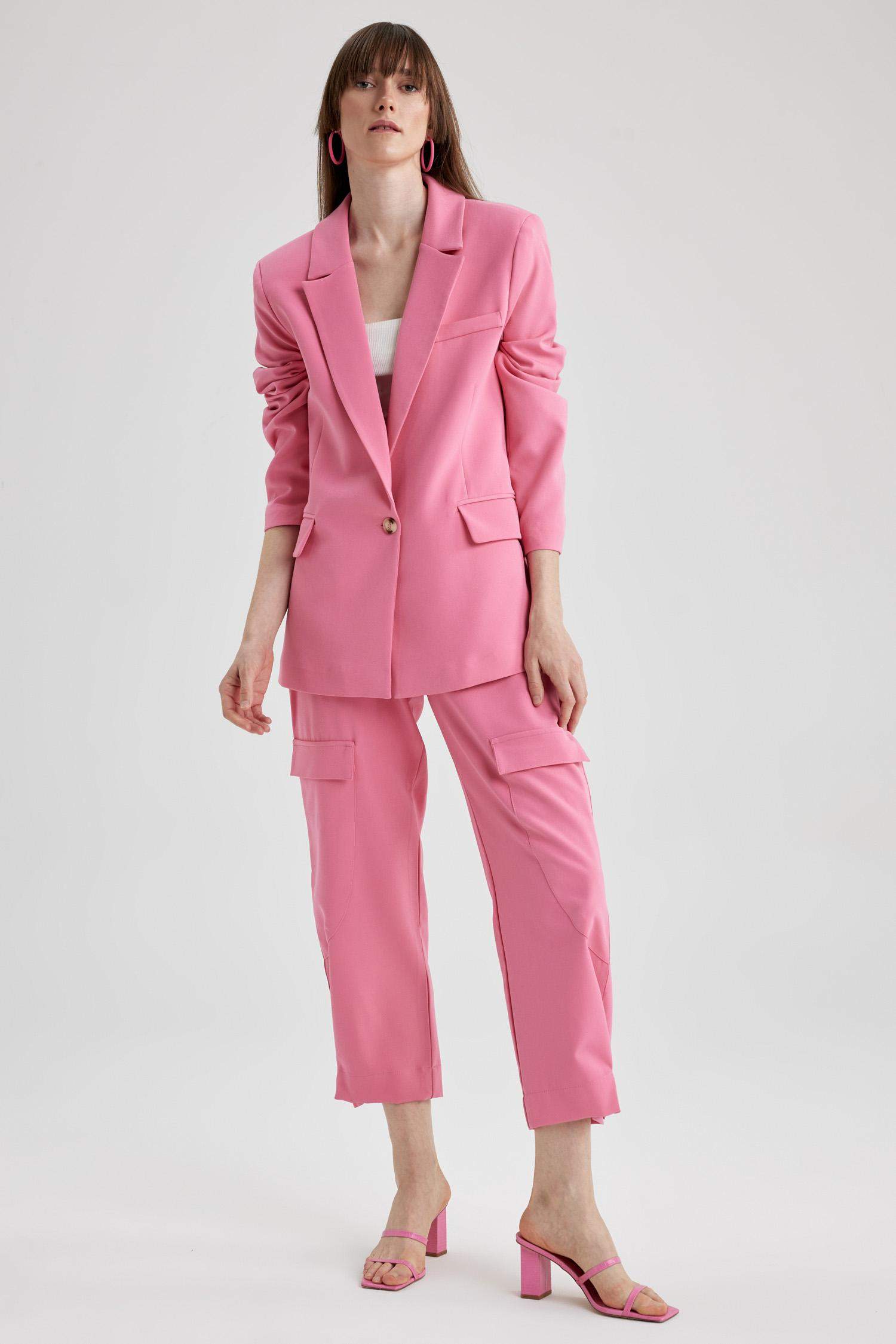 Straight Fit Kargo Cepli Normal Bel Uzun Kumaş Pantolon