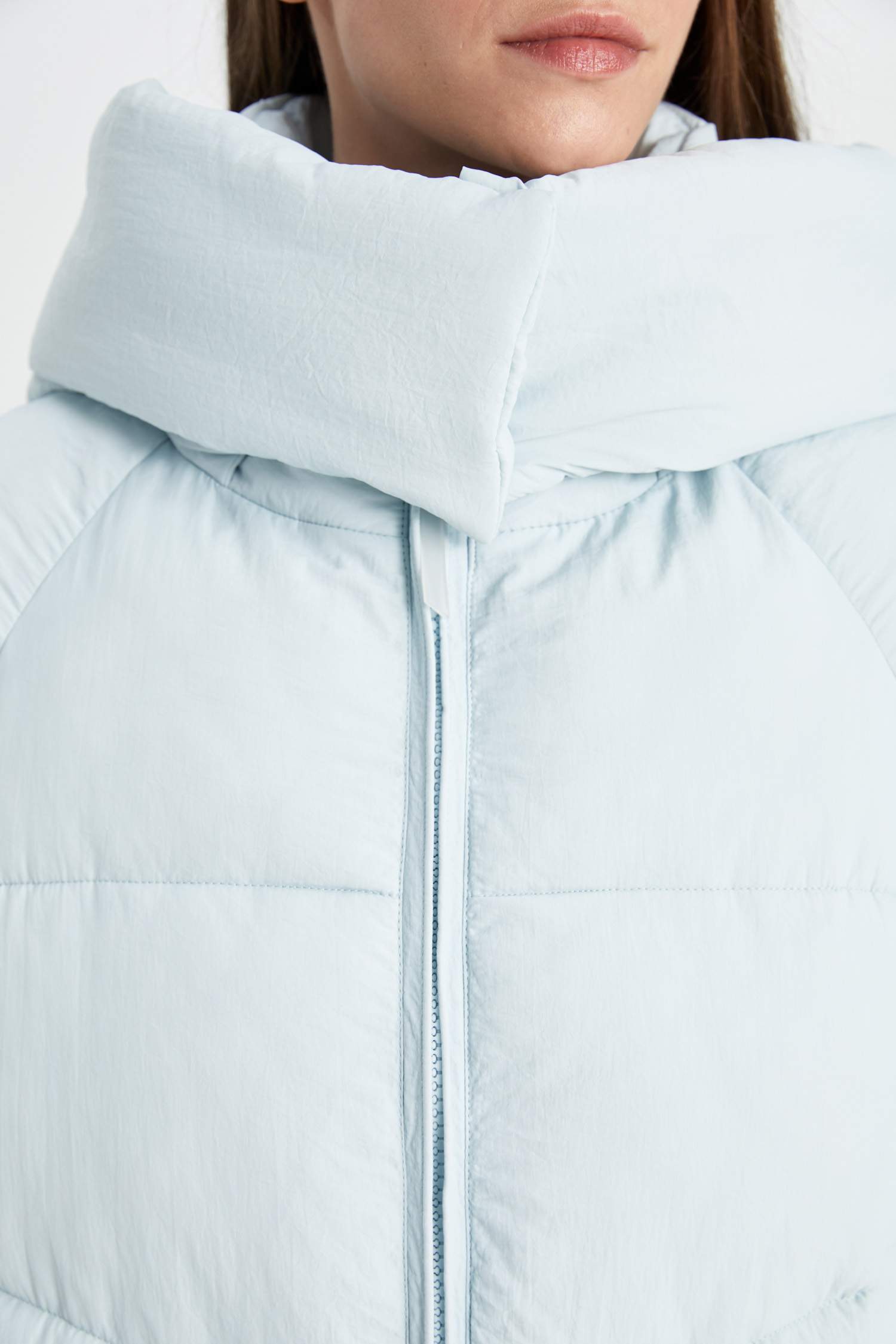 Su Geçirmez Oversize Geniş Kalıp Şişme Uzun Mont Parka Isı Yalıtımlı Kapüşonlu Cepli