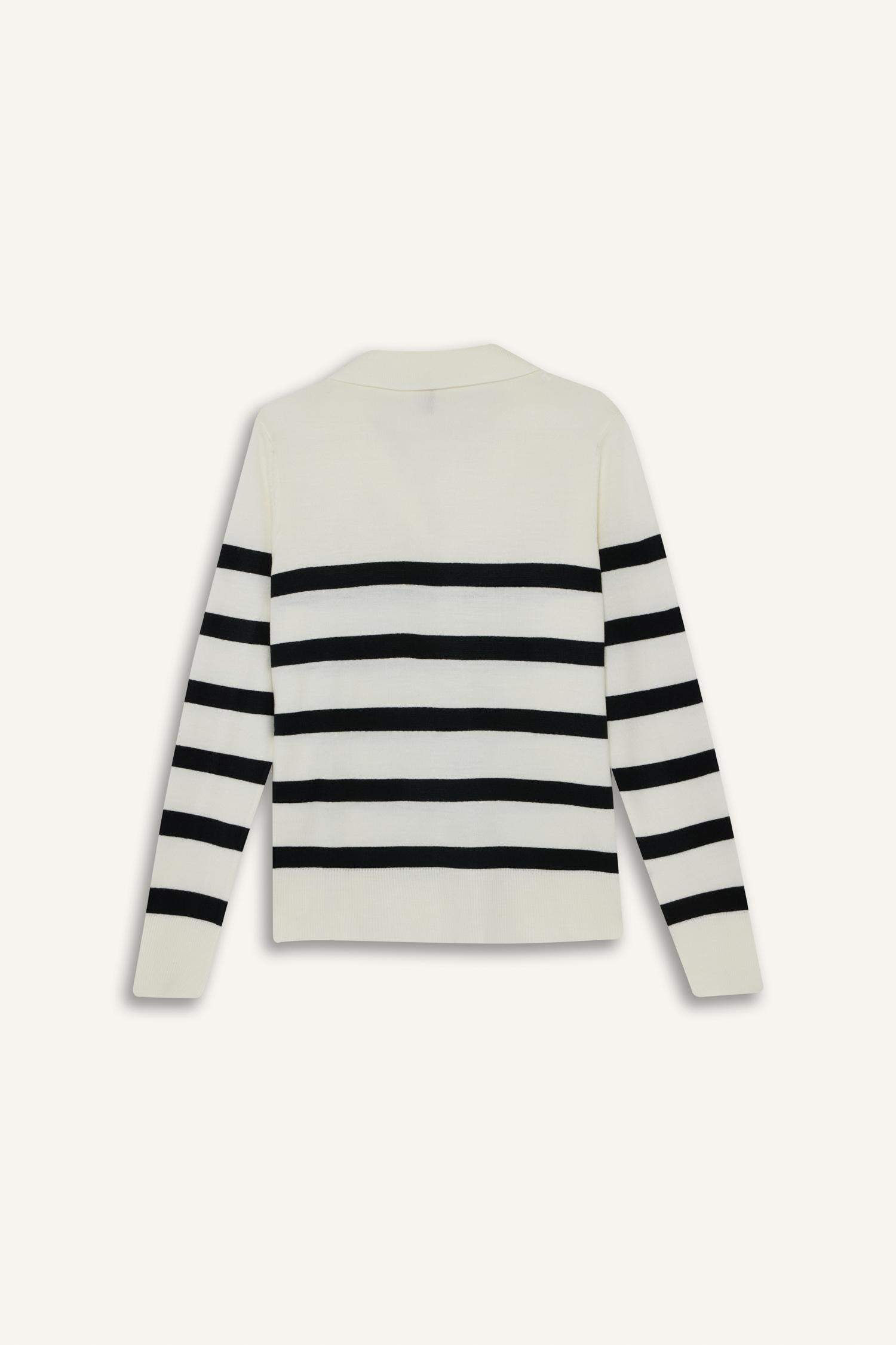 Свитер стандартного кроя с поло воротником