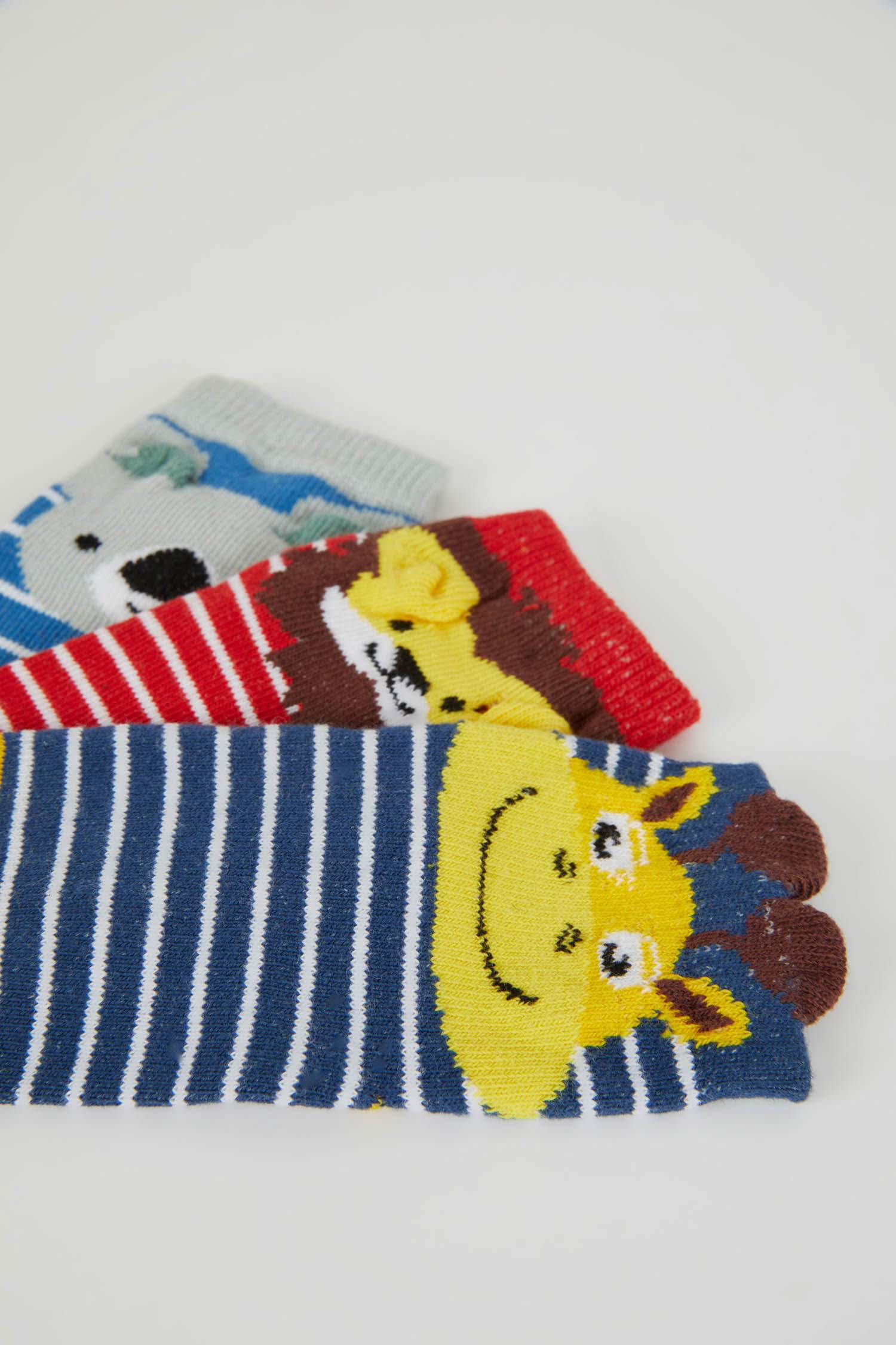 Mixed Color BABY BOY Baby Boy 3 Pack Cotton Long Socks 2792302 DeFacto