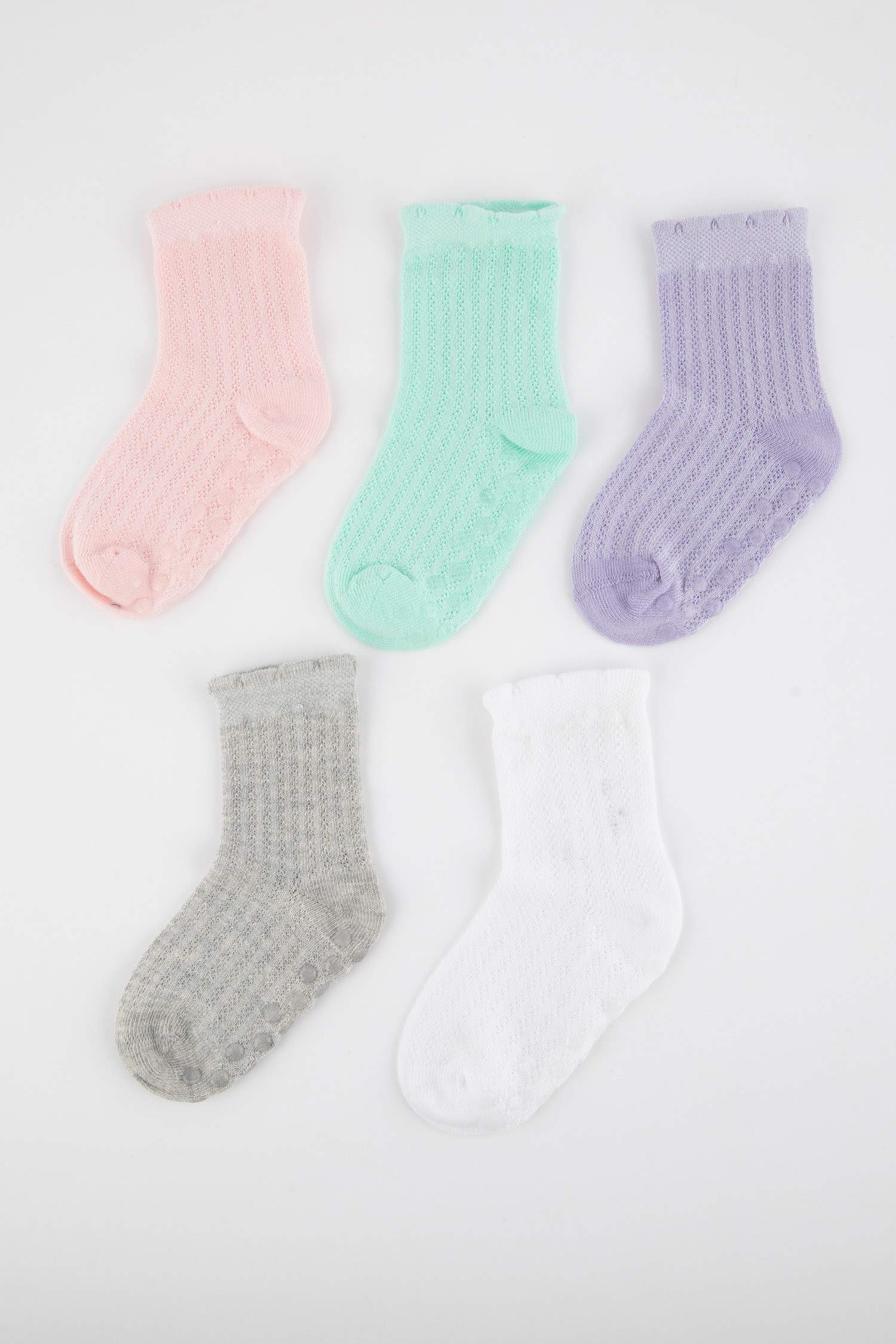 Длинные носки из хлопка для малышей девочек, 5 пар