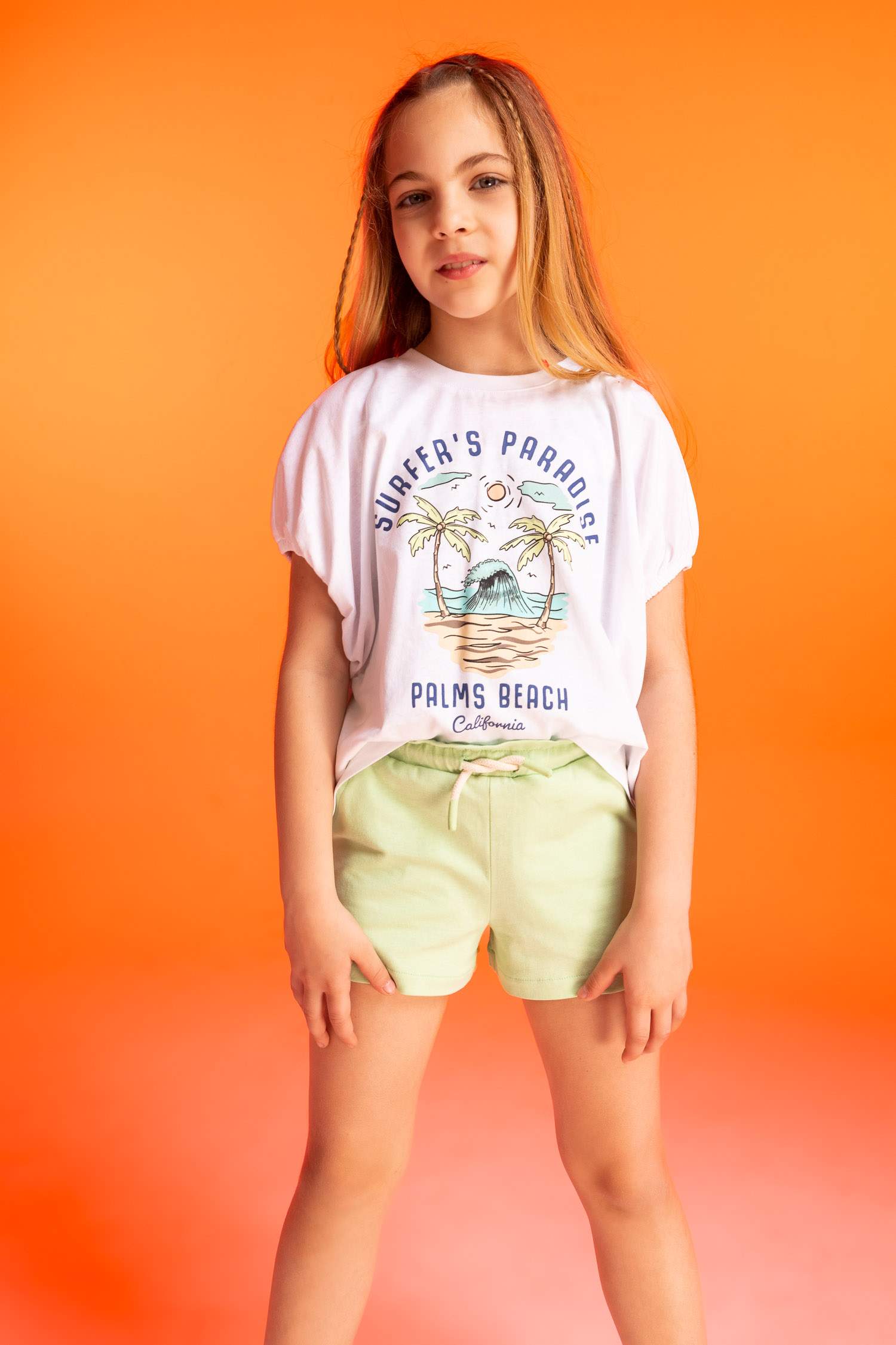 Kız Çocuk Relax Fit Baskılı Kısa Kollu Tişört