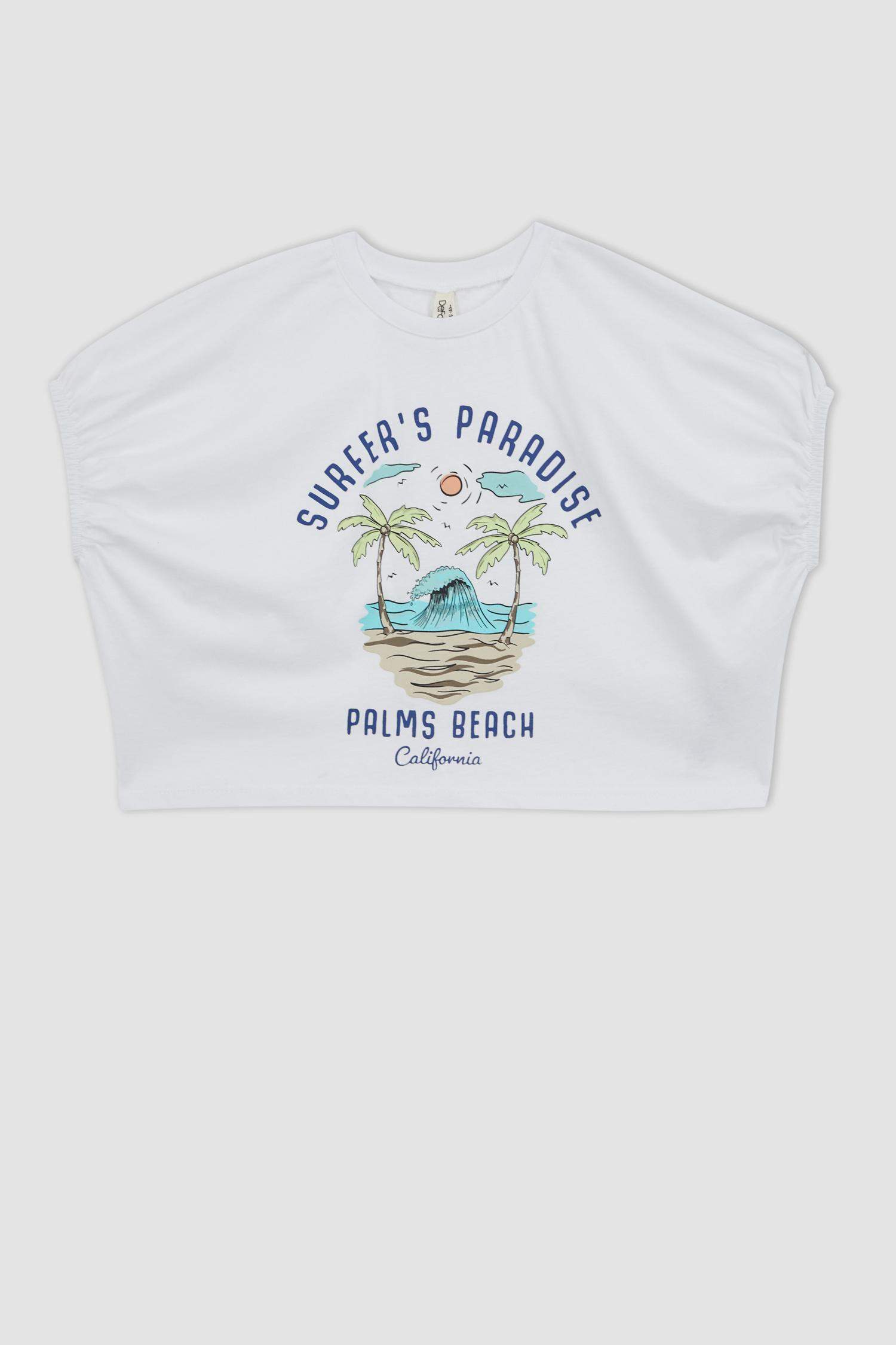 Kız Çocuk Relax Fit Baskılı Kısa Kollu Tişört