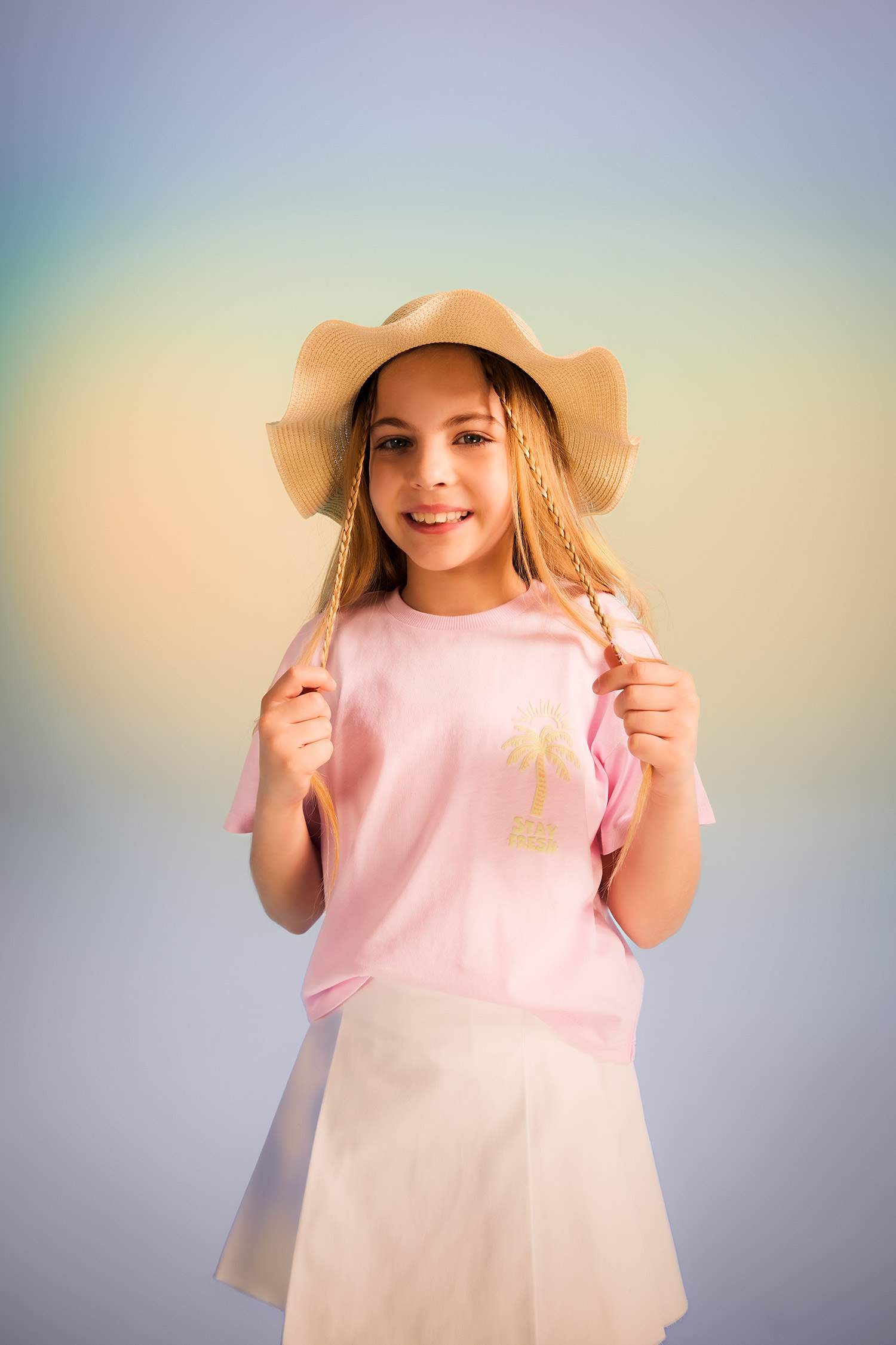 تي شيرت بناتي نص كم قصة مريحة