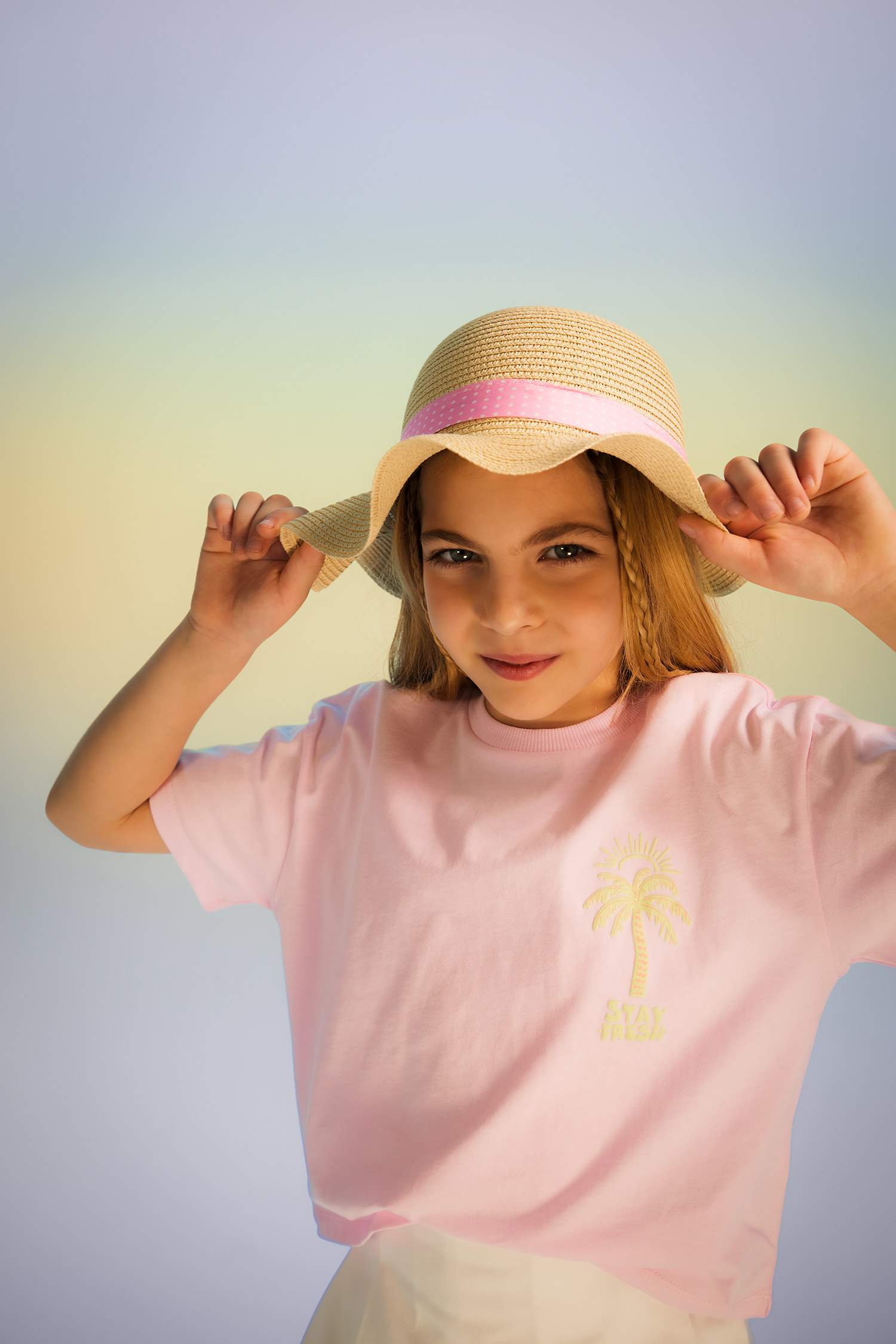 تي شيرت بناتي نص كم قصة مريحة