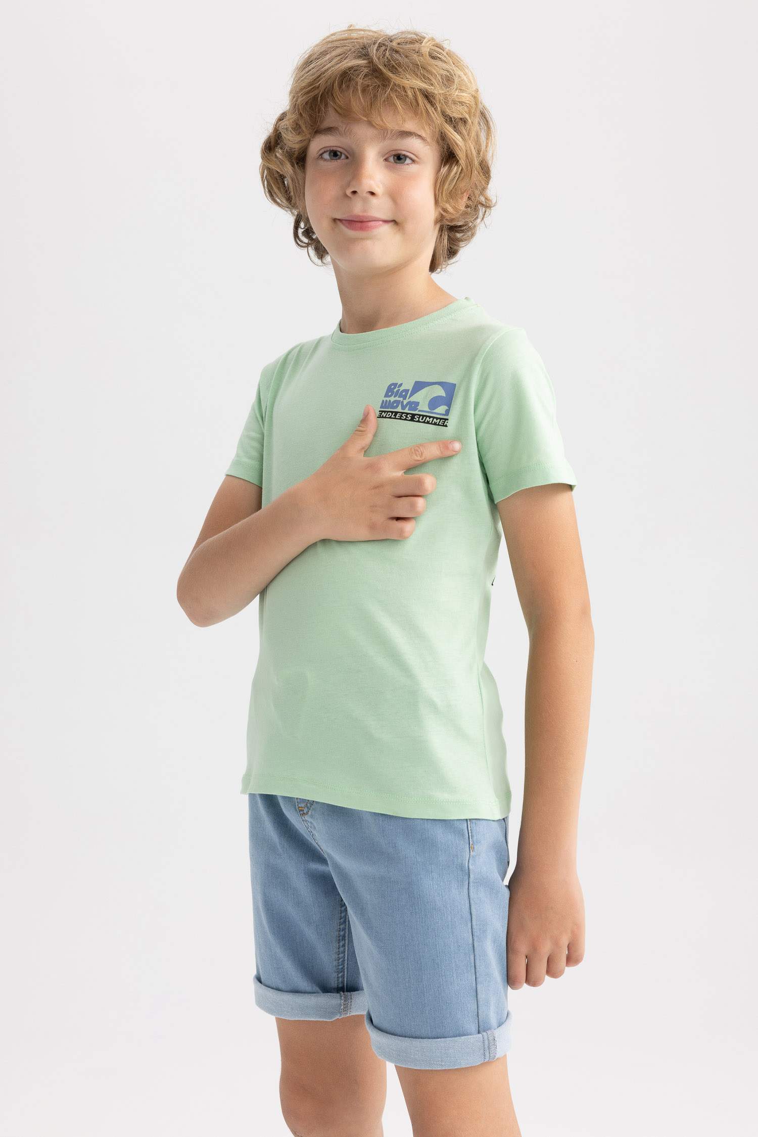 T-Shirt Imprimé à Manches Courtes Col Rond pour Garçon