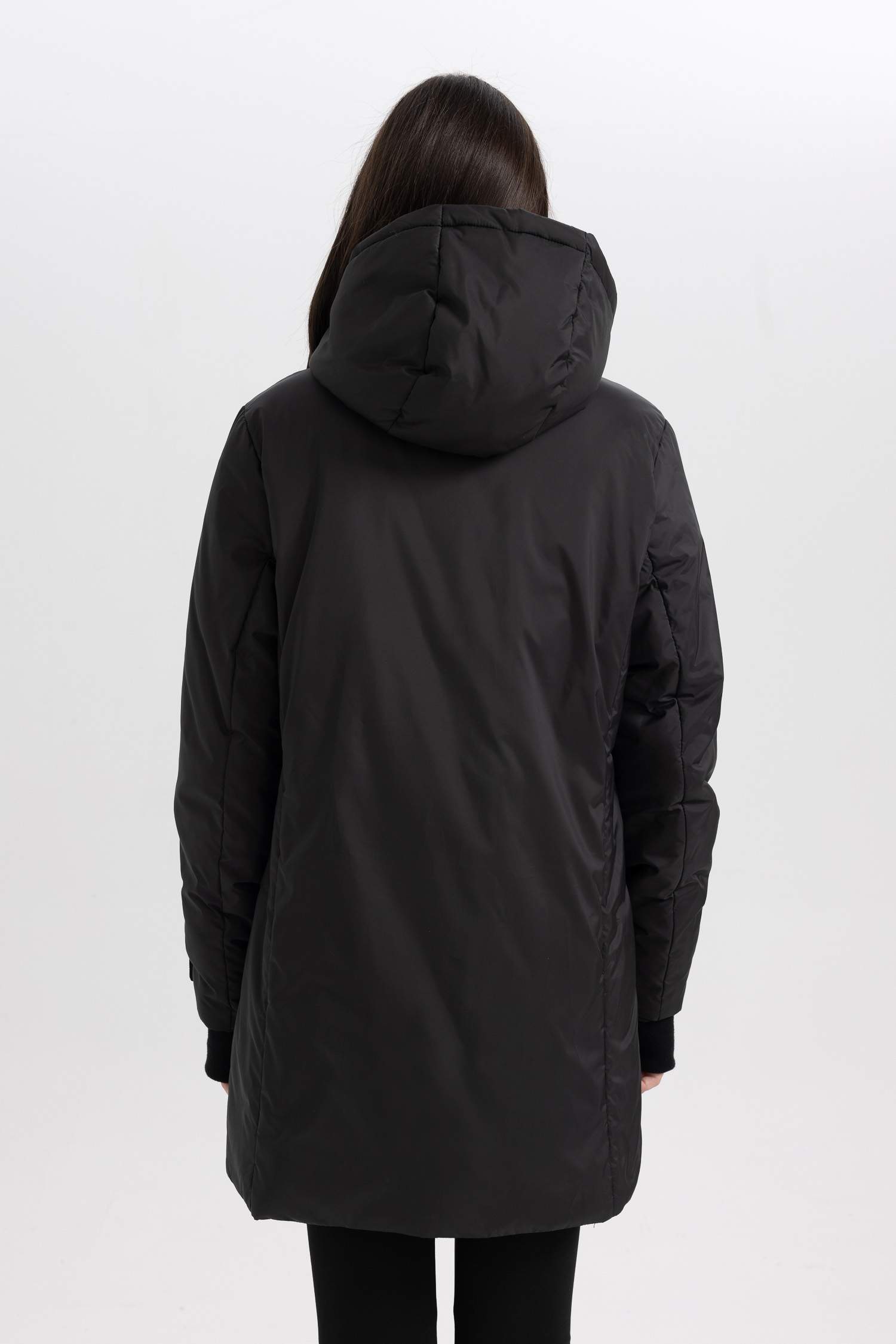Su İtici Regular Fıt Kapüşonlu Fermuarlı Mont