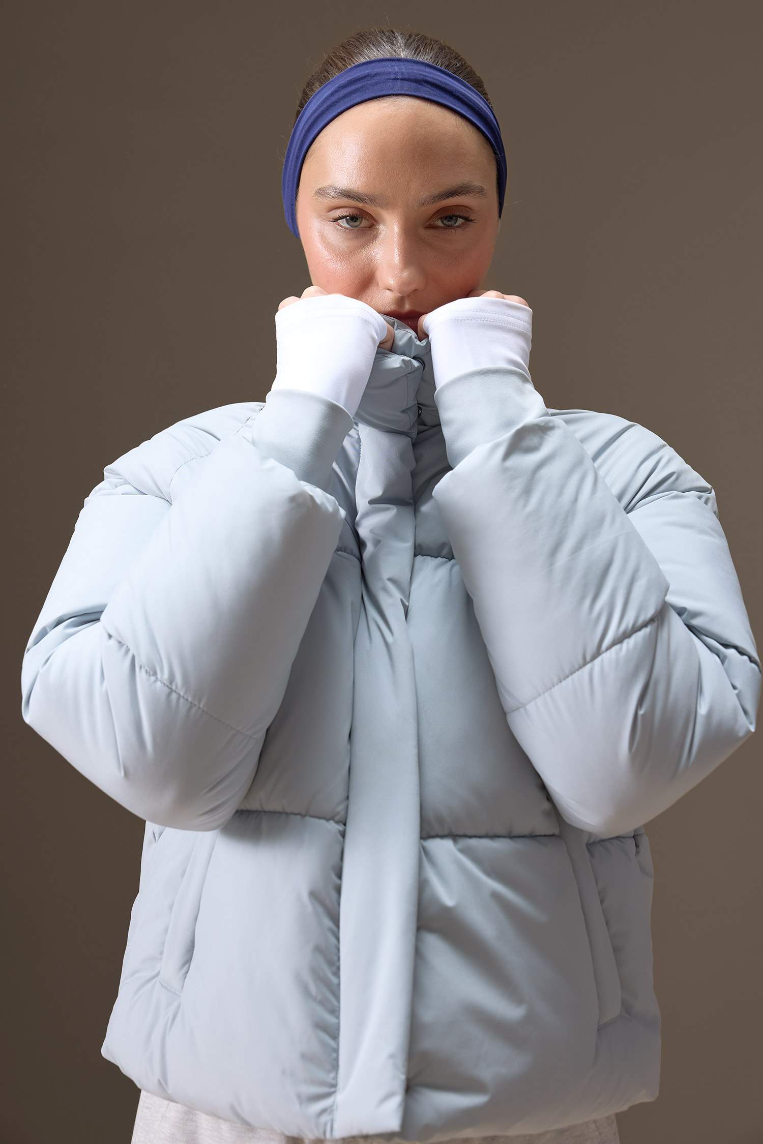 Su İtici Regular Fit Dik Yaka Reglan Kol Kışlık Şişme Mont