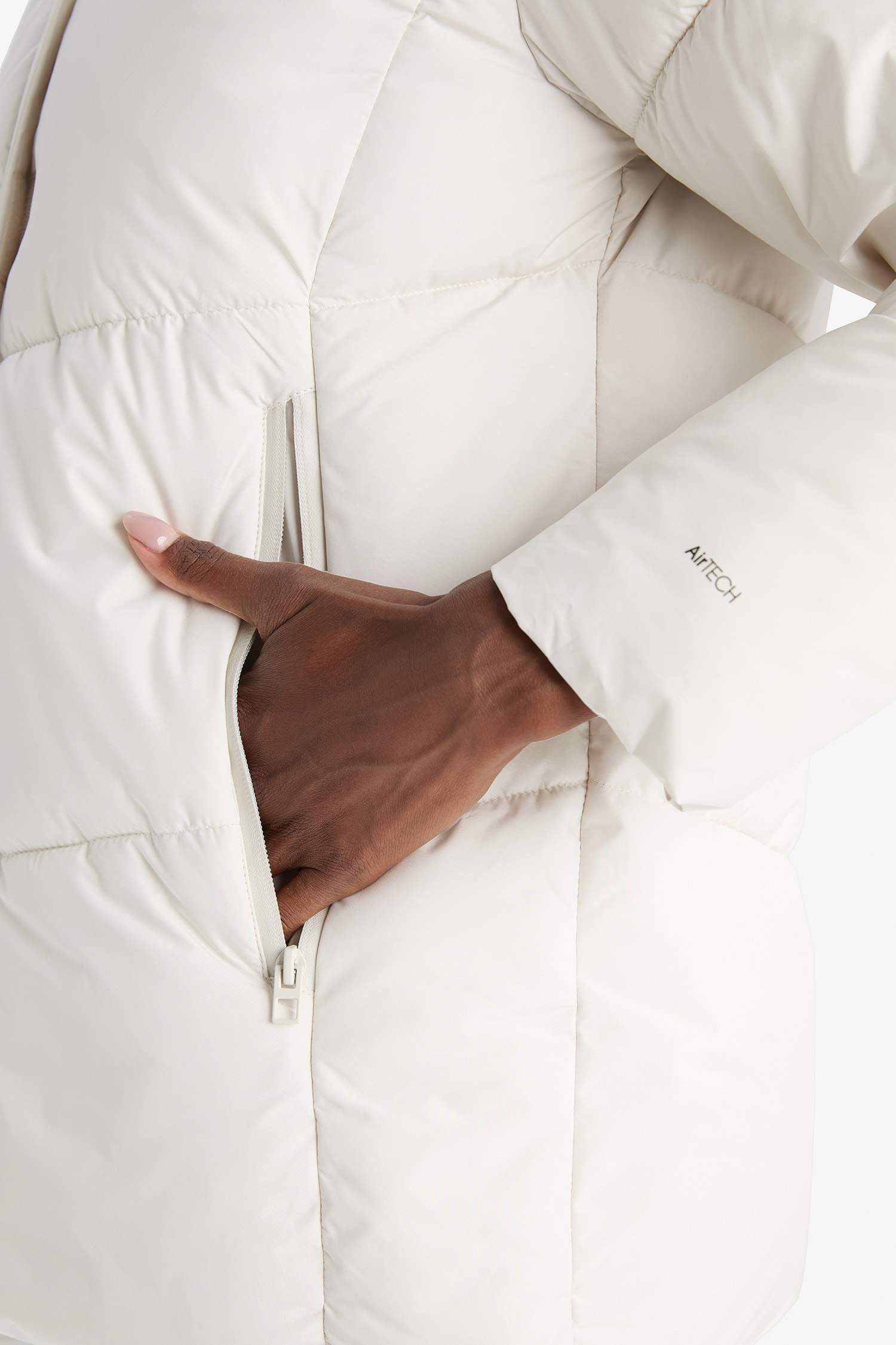 DeFactoFit Su İtici Regular Fit Yarım Polar Astarlı Kapüşonlu Fermuarlı Kışlık Mont