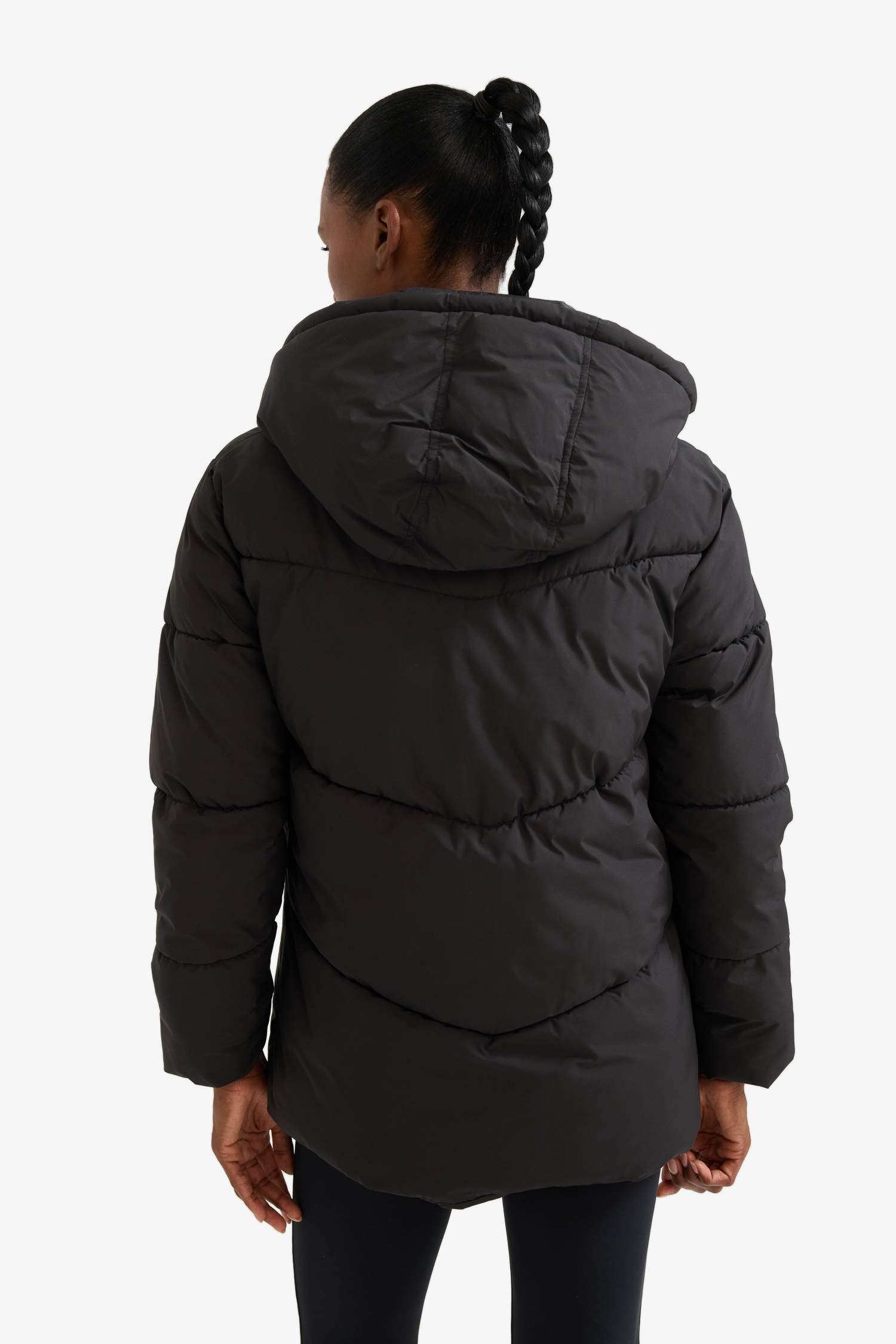 Regular Fit Waterproof Fleece Lined Hooded Puffer Jacket