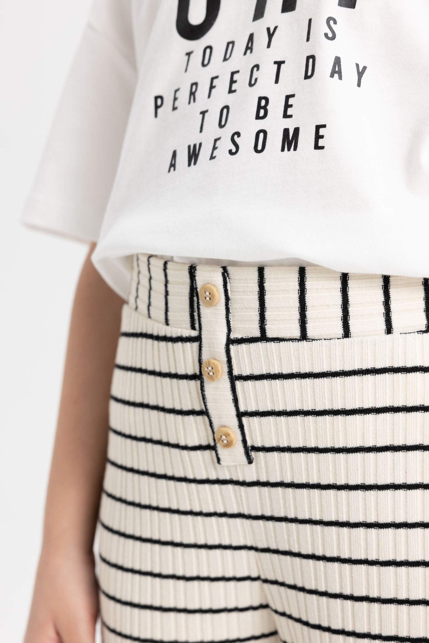 Girl Flare Leg Ribbed Camisole Trousers