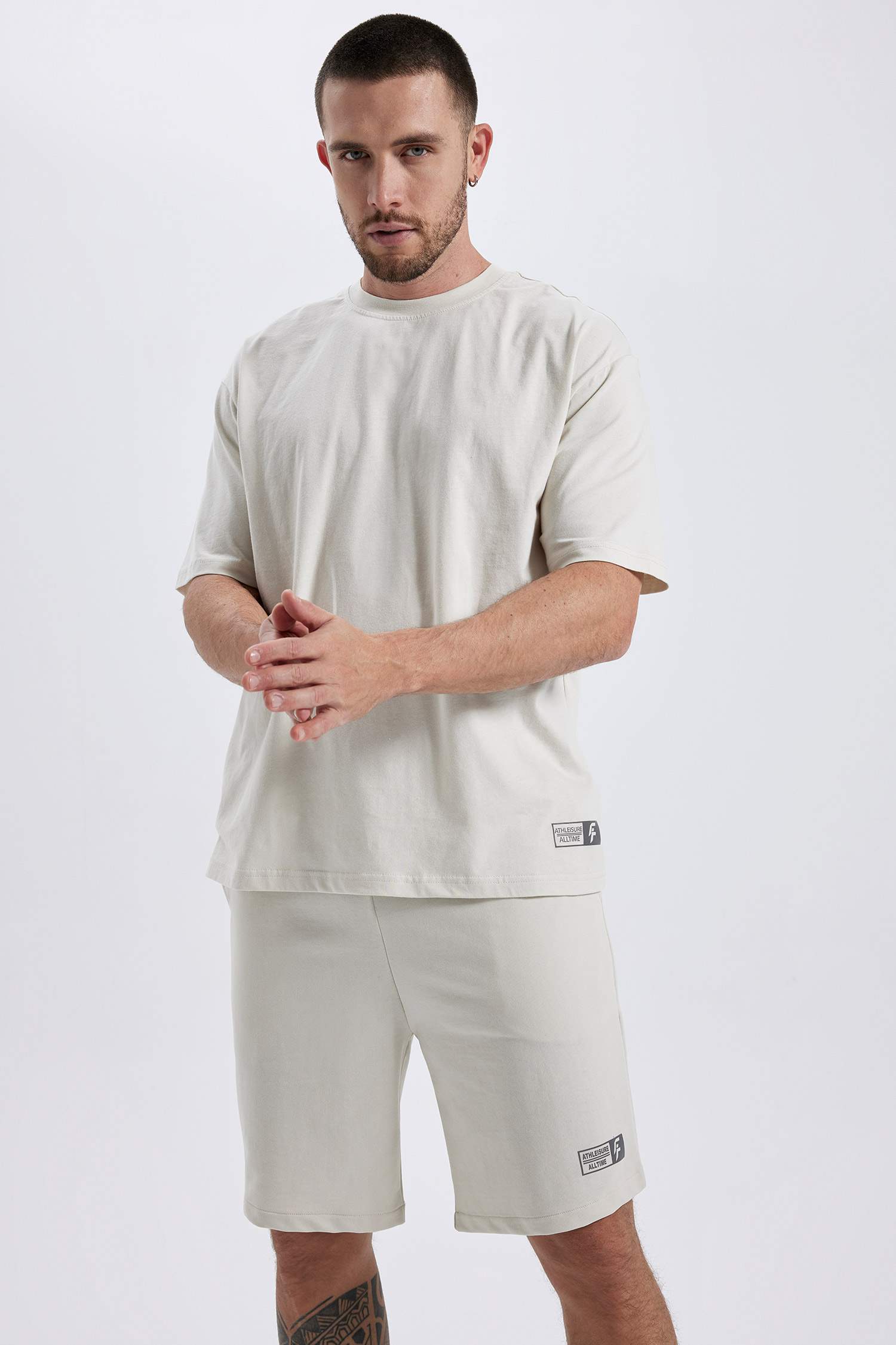 DeFactoFit Oversize Fit Crew Neck Printed Cotton T-Shirt