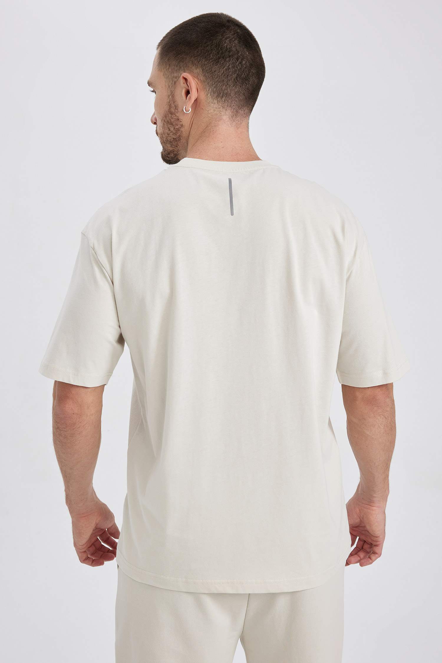 DeFactoFit Oversize Fit Crew Neck Printed Cotton T-Shirt