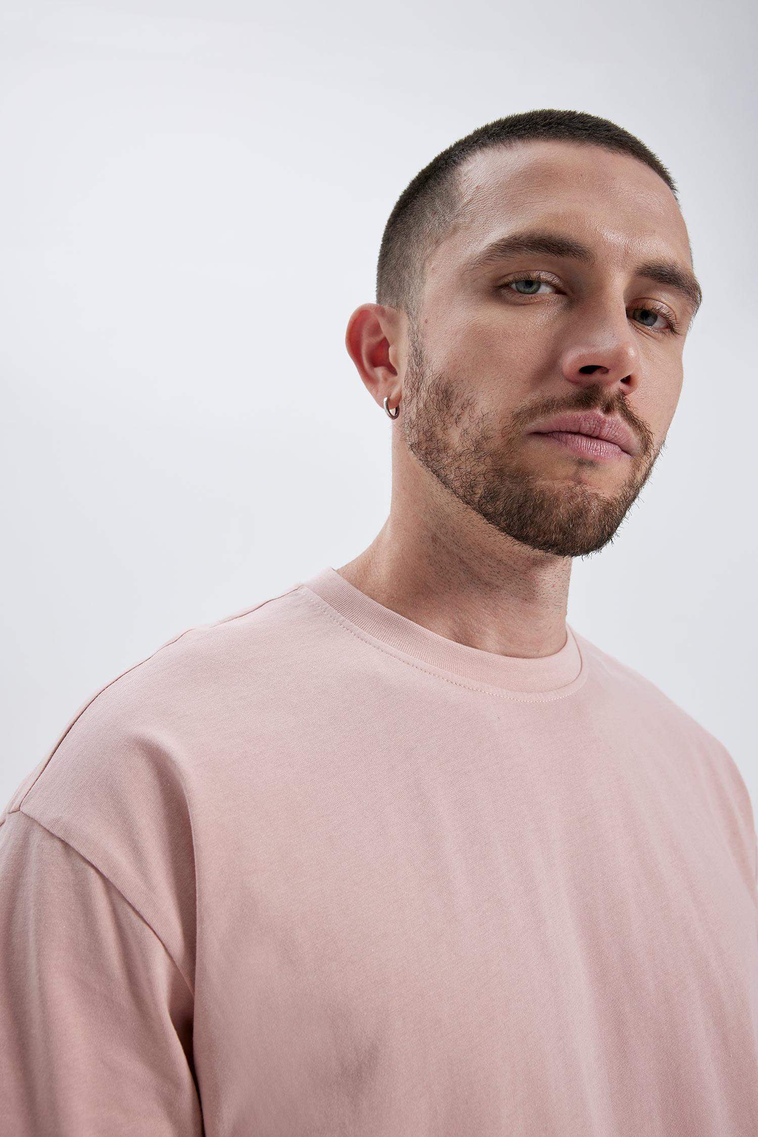 Defacto Fit Oversize Fit Crew Neck Printed T-Shirt