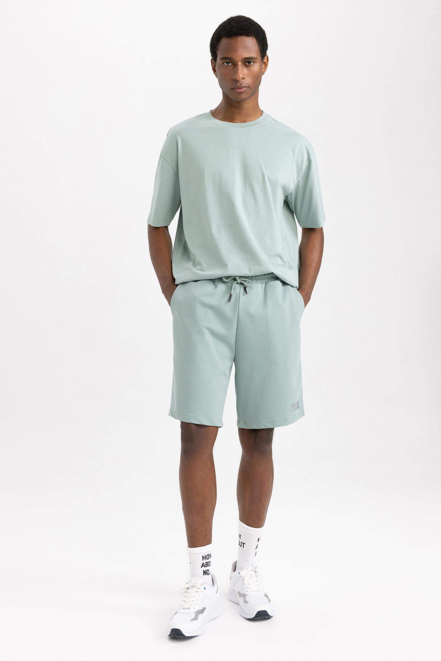 DeFactoFit Oversize Fit Crew Neck Printed Cotton T-Shirt