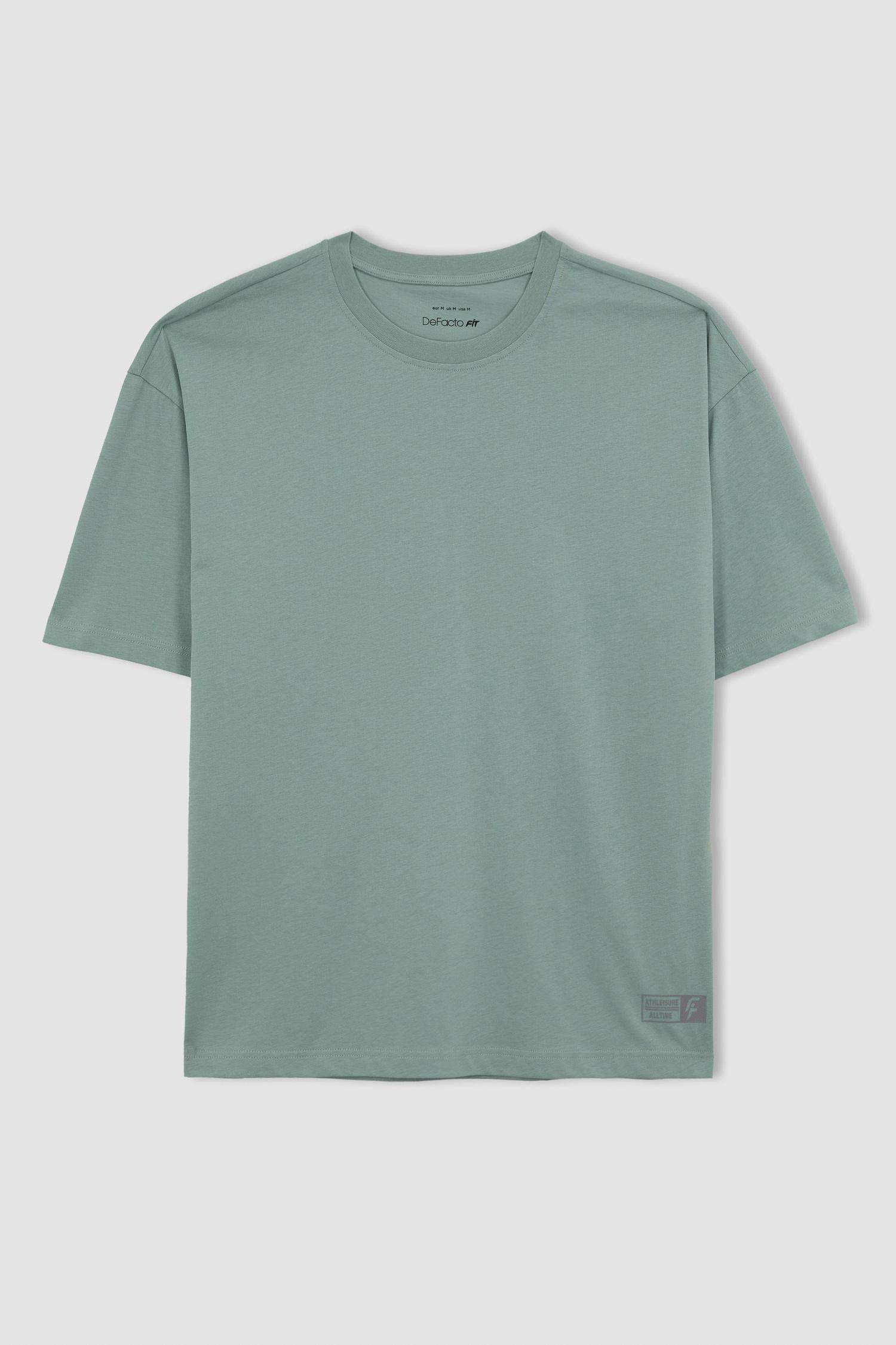 DeFactoFit Oversize Fit Crew Neck Printed Cotton T-Shirt