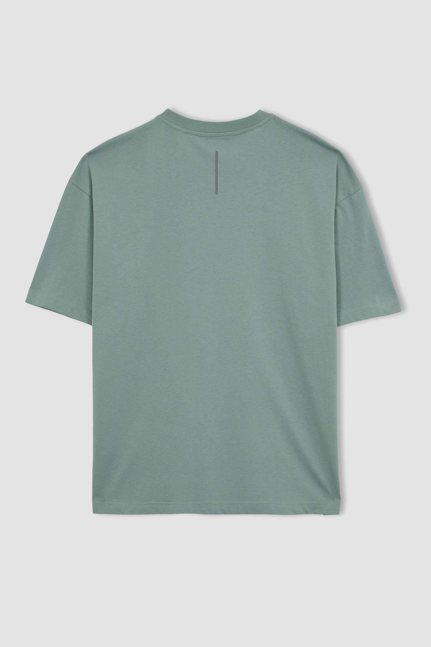 DeFactoFit Oversize Fit Crew Neck Printed Cotton T-Shirt