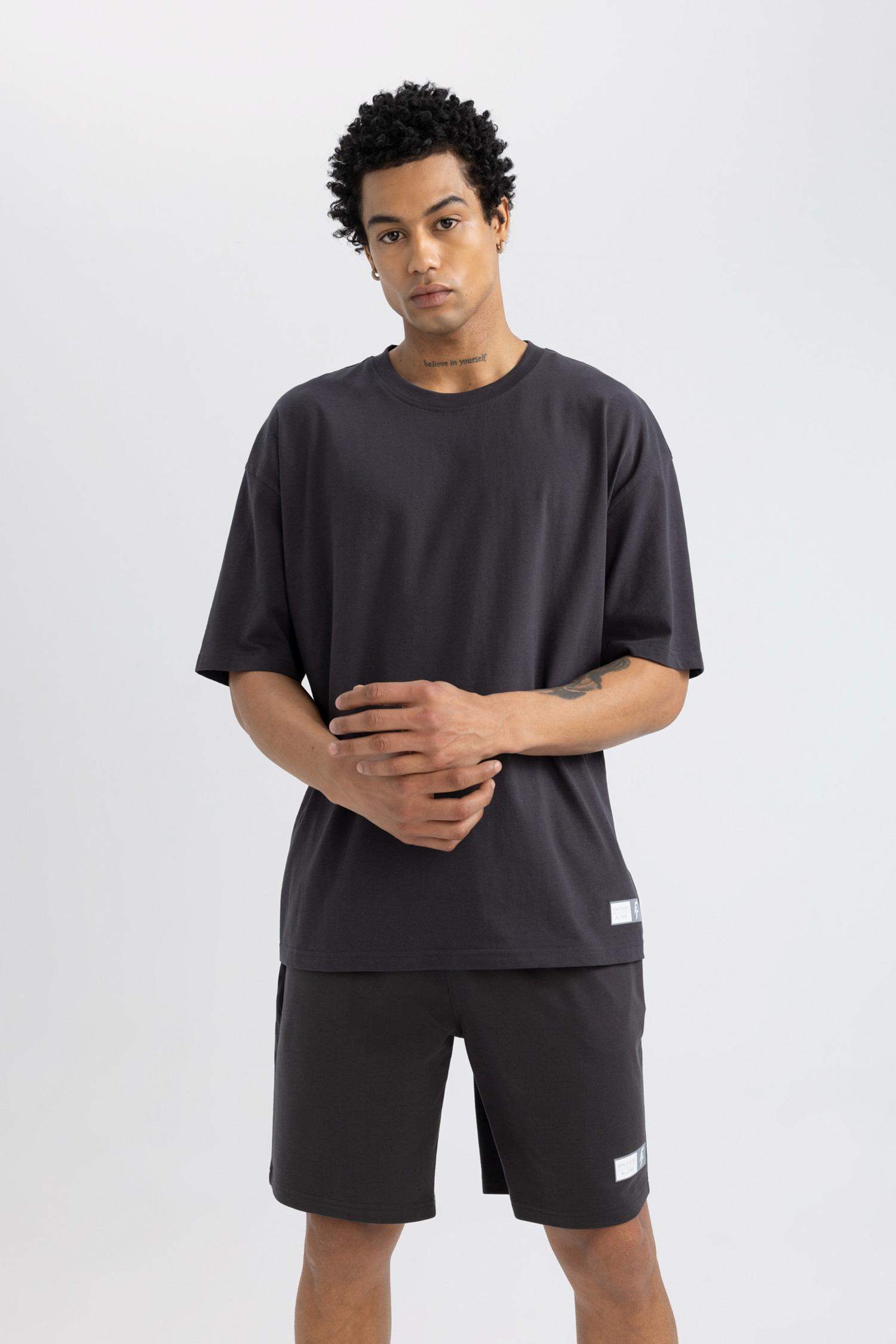DeFactoFit Oversize Fit Crew Neck Printed T-Shirt