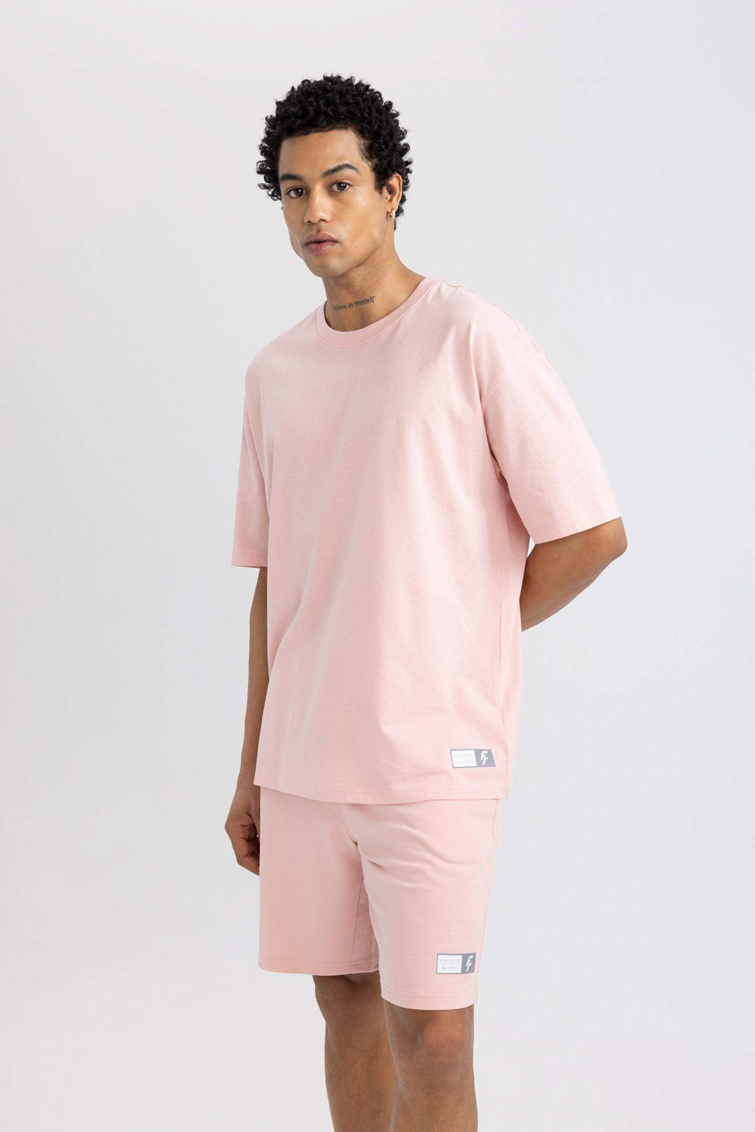 تي شيرت محبوك اوفر سايز من DeFactoFit