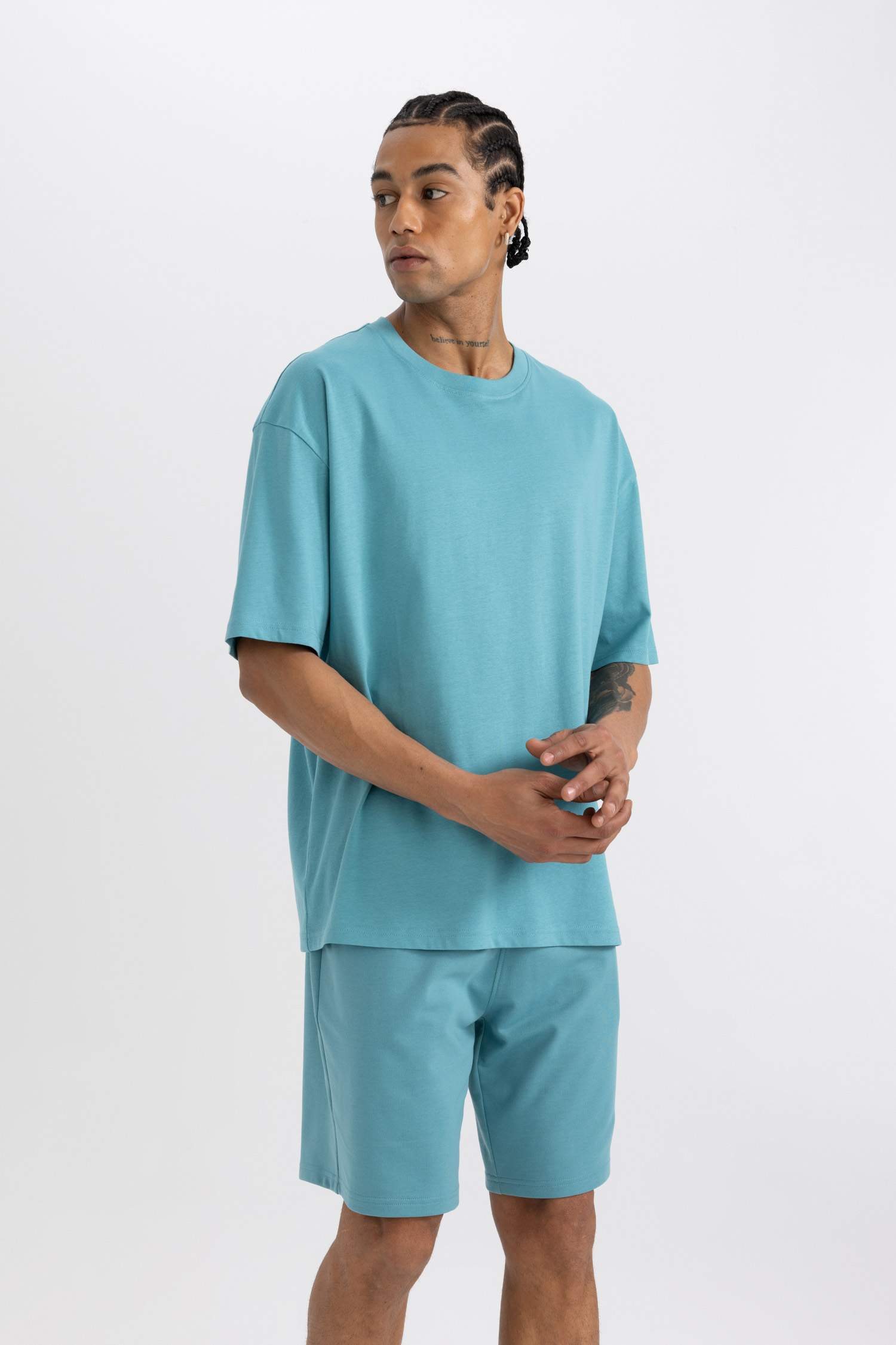 DeFactoFit Oversize Fit Crew Neck Printed T-Shirt