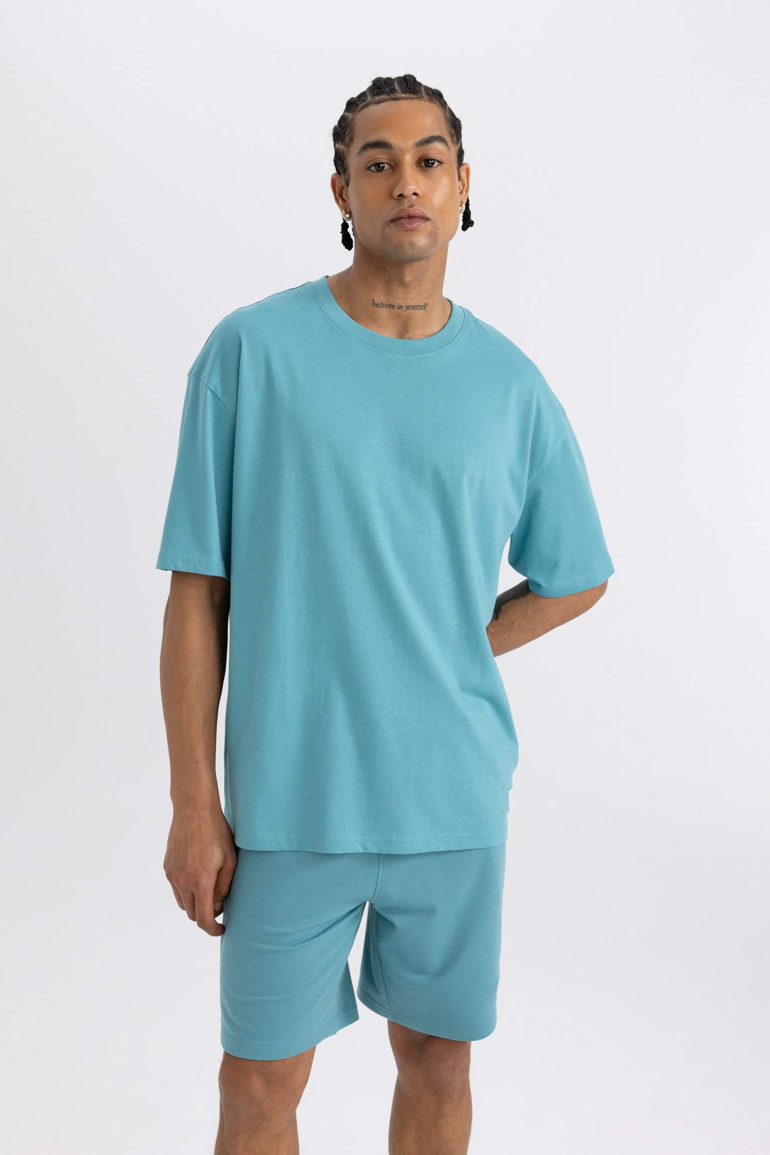 DeFactoFit Oversize Fit Crew Neck Printed T-Shirt