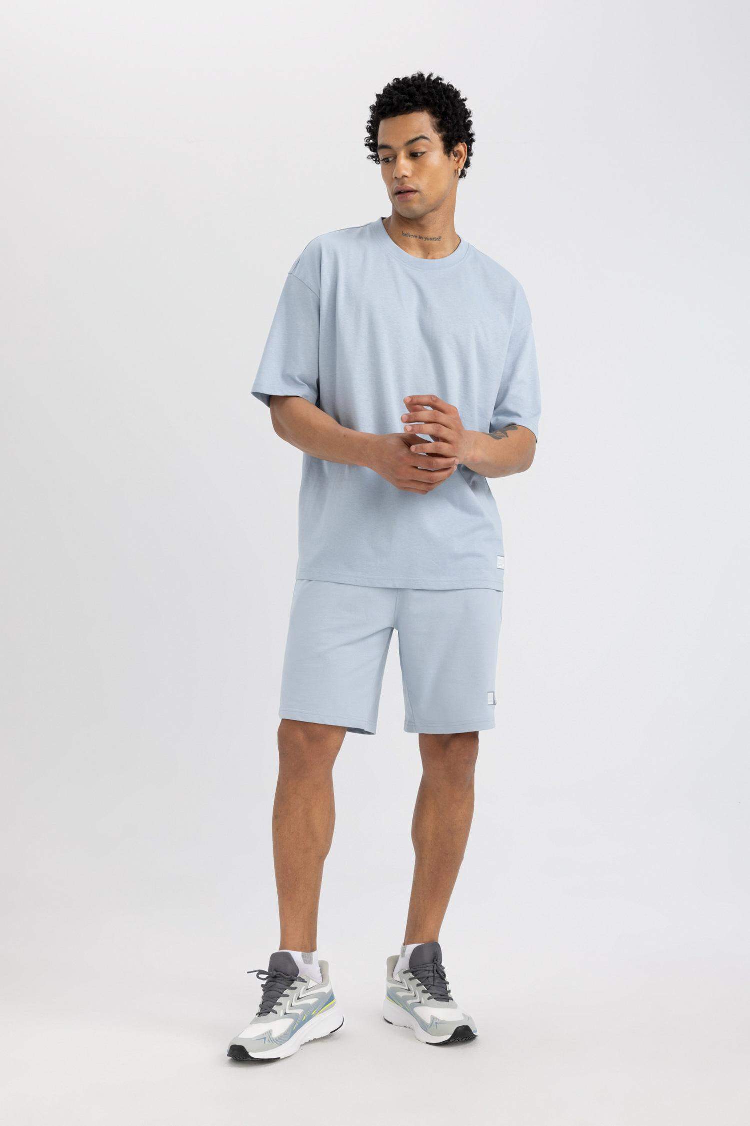 شورت قصير سليم فيت أزرق من DeFactoFit