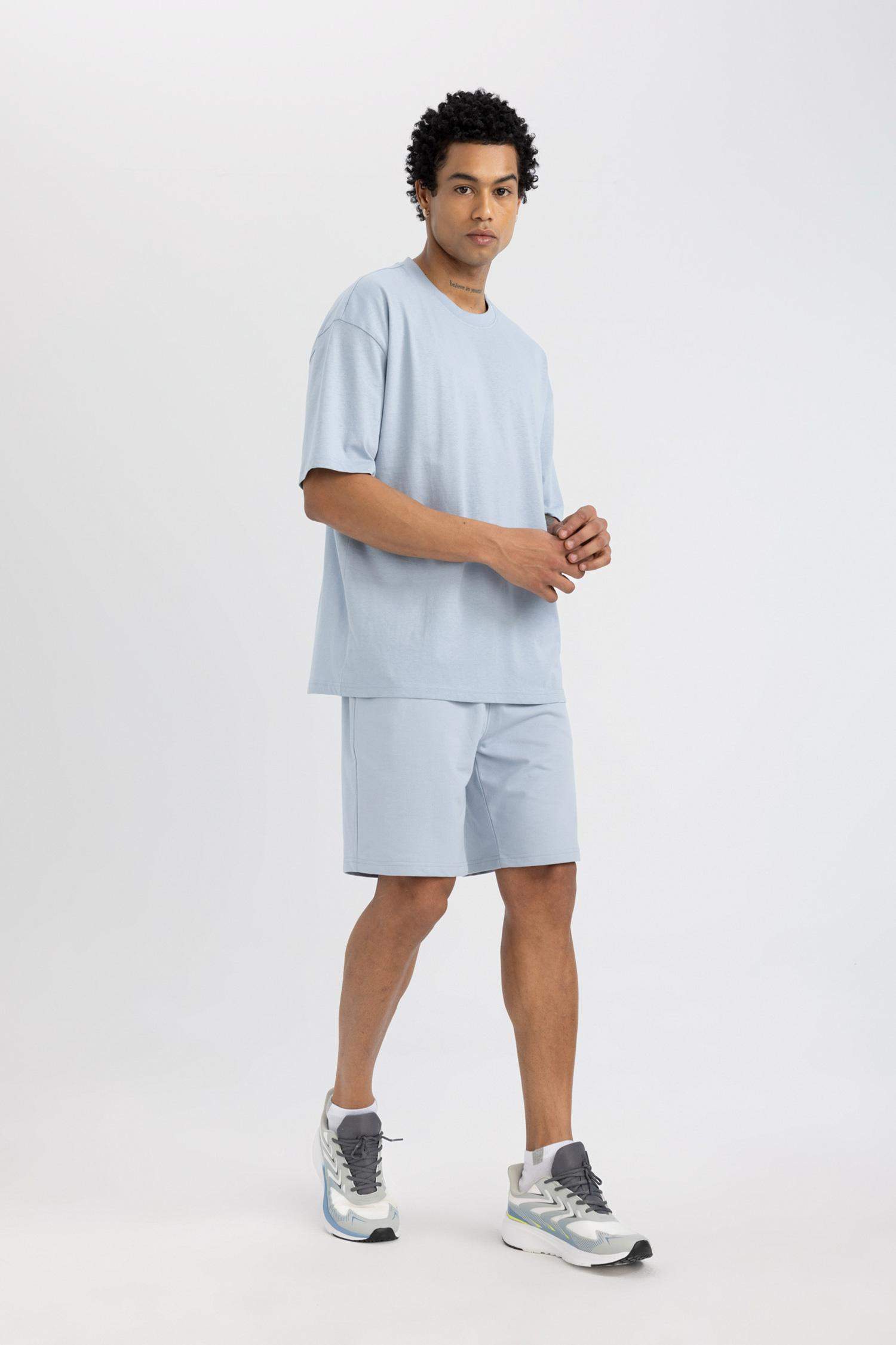 شورت قصير سليم فيت أزرق من DeFactoFit