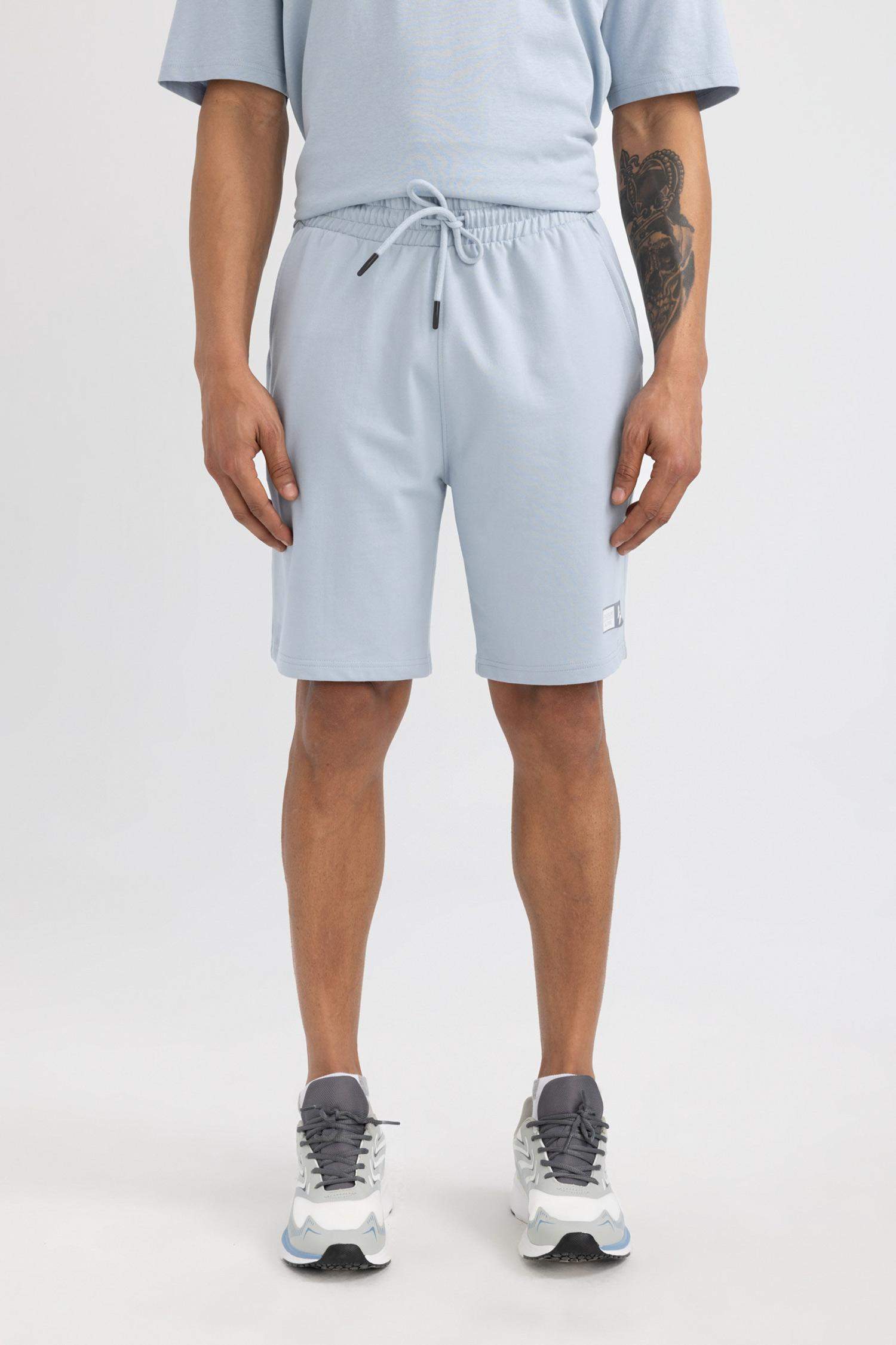 شورت قصير سليم فيت أزرق من DeFactoFit