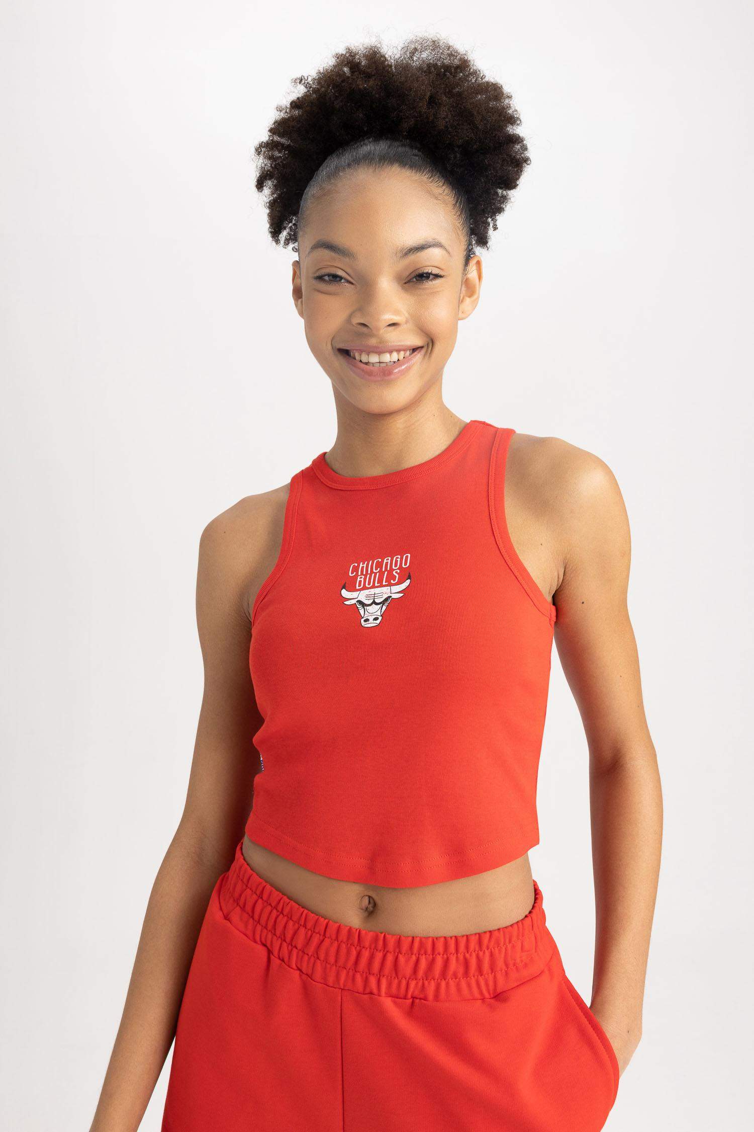NBA Chicago Bulls Licensed Cotton Crop Top
