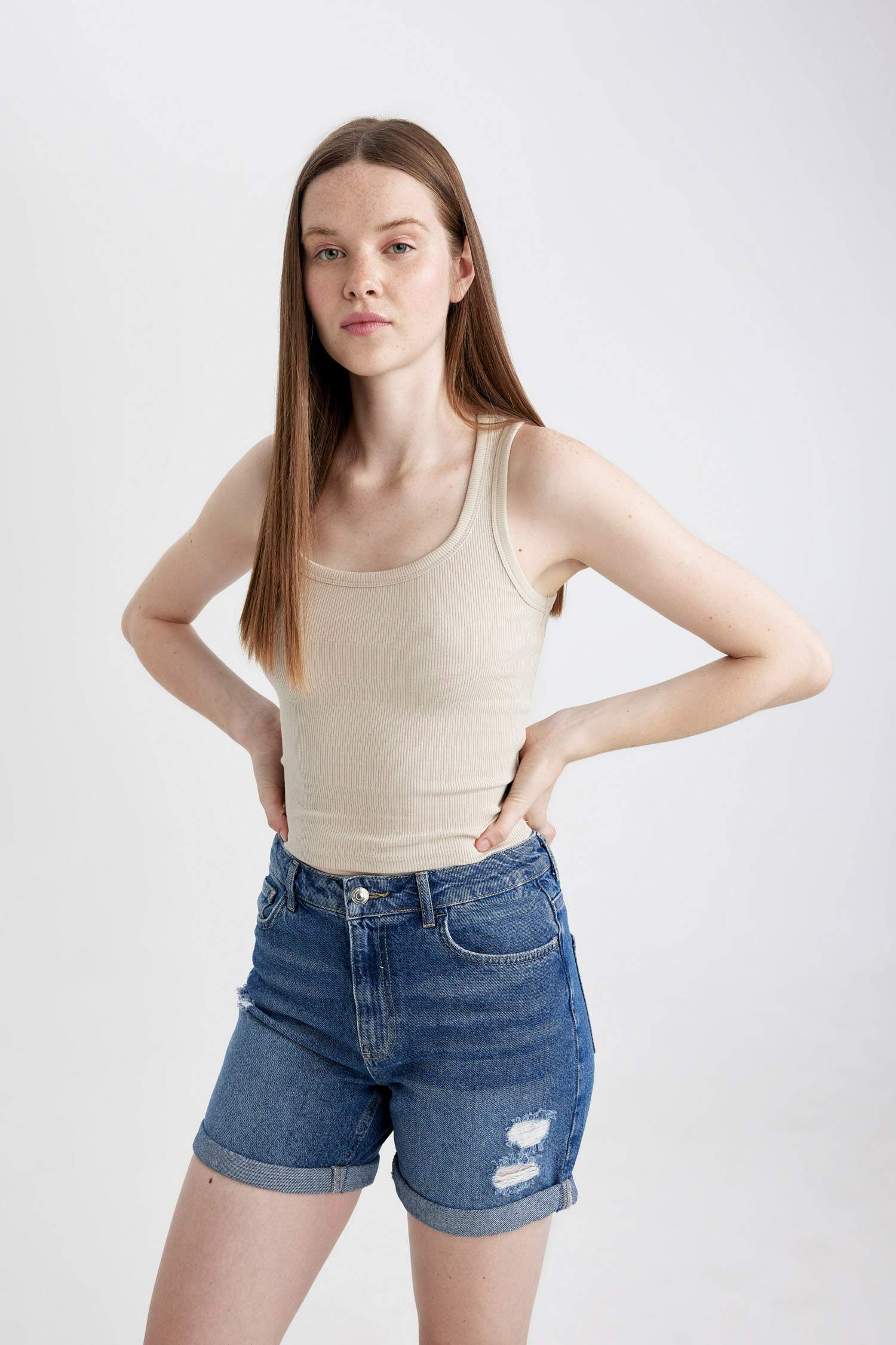 Slim Fit Camisole U Collar Tank Top