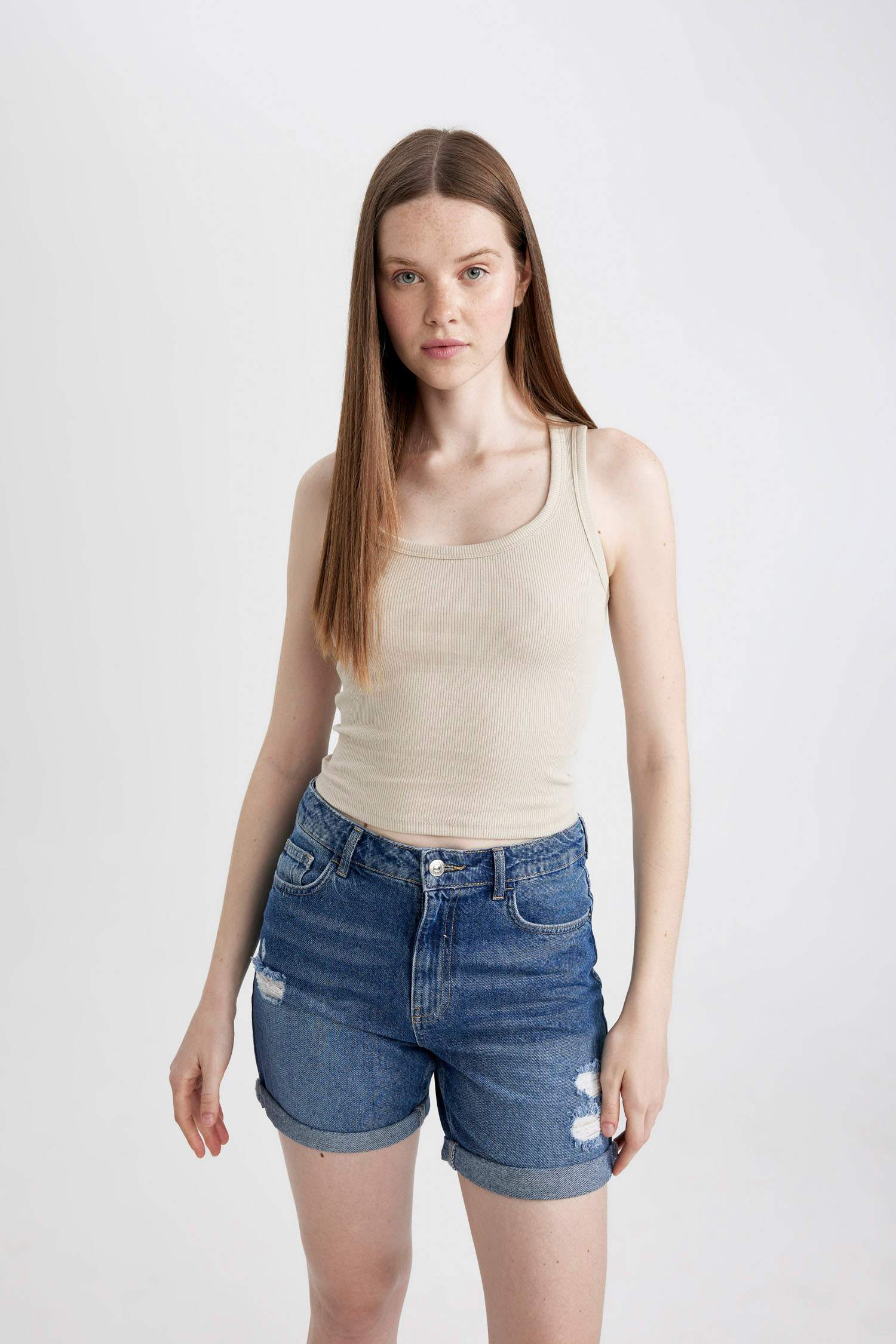 Slim Fit Camisole U Collar Tank Top