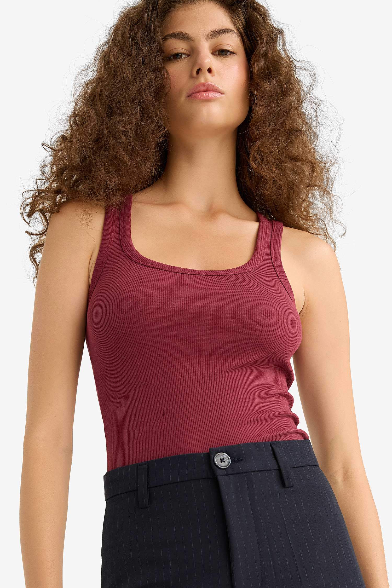 Slim Fit Camisole U Collar Tank Top