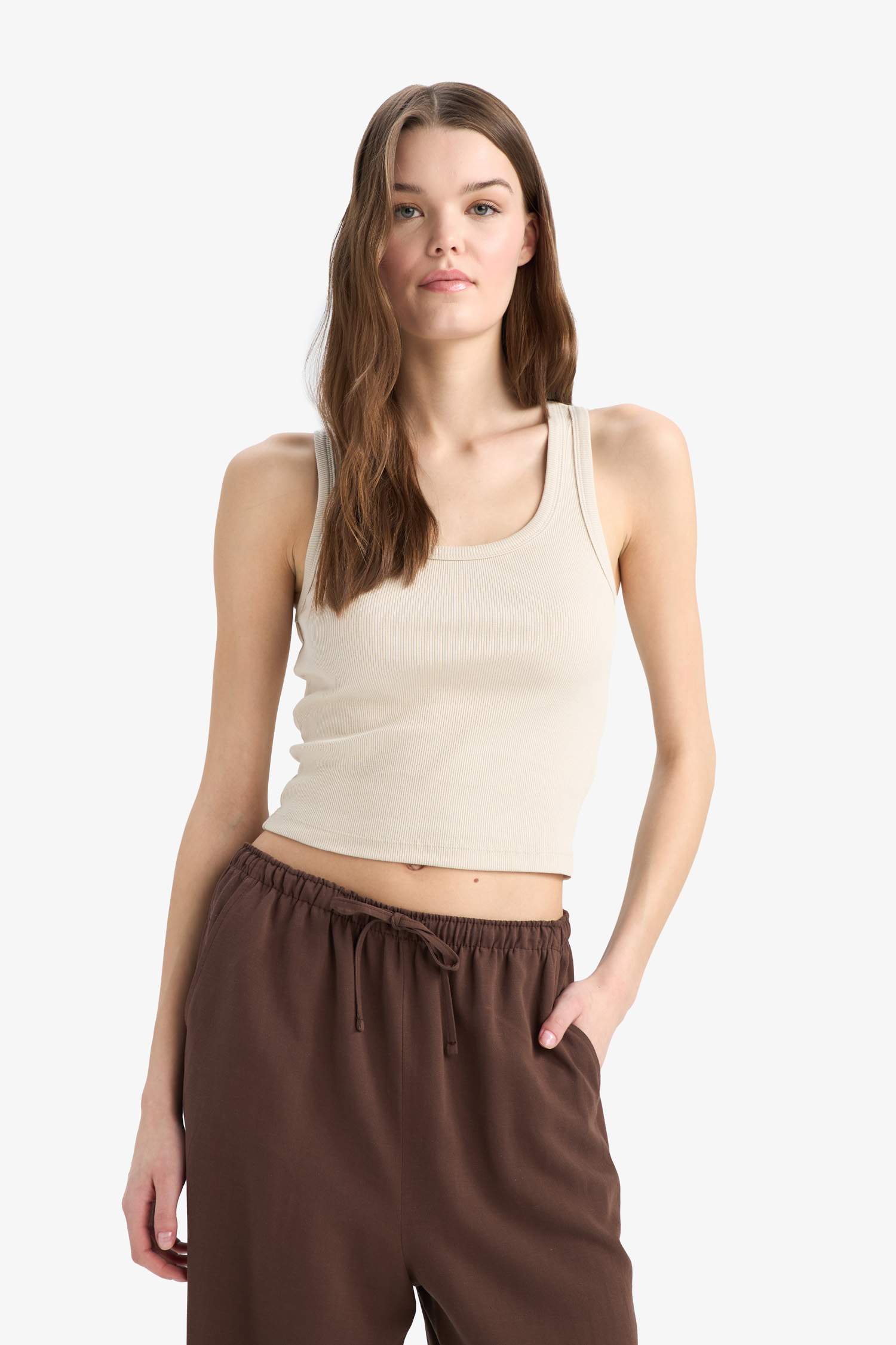 Slim Fit Camisole U Collar Tank Top