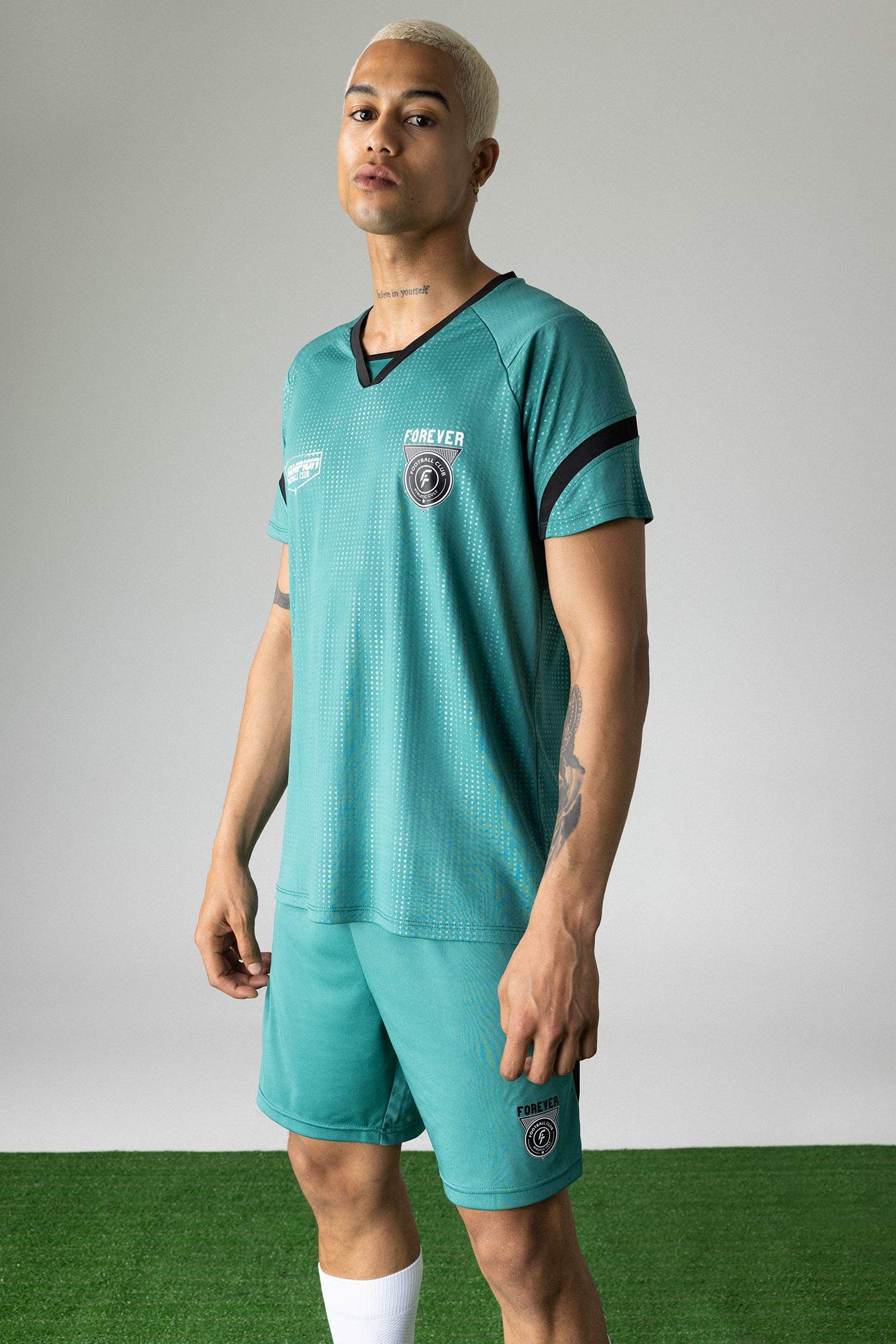 DeFactoFit Standard Fit Collar Printed Sports T-Shirt