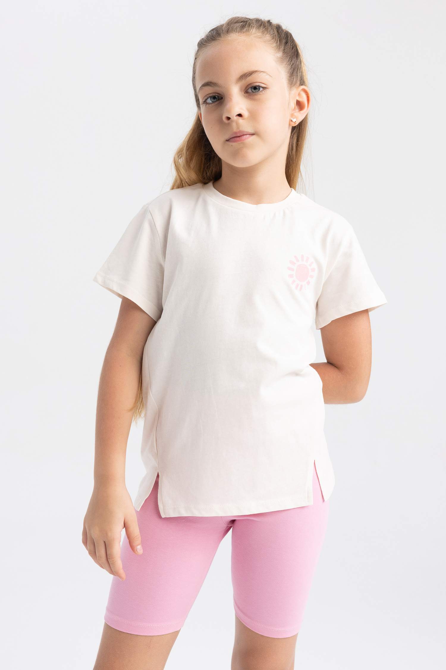 Ecru GIRLS & TEENS Girl Regular Fit Short Sleeve T-Shirt 2825325 | DeFacto