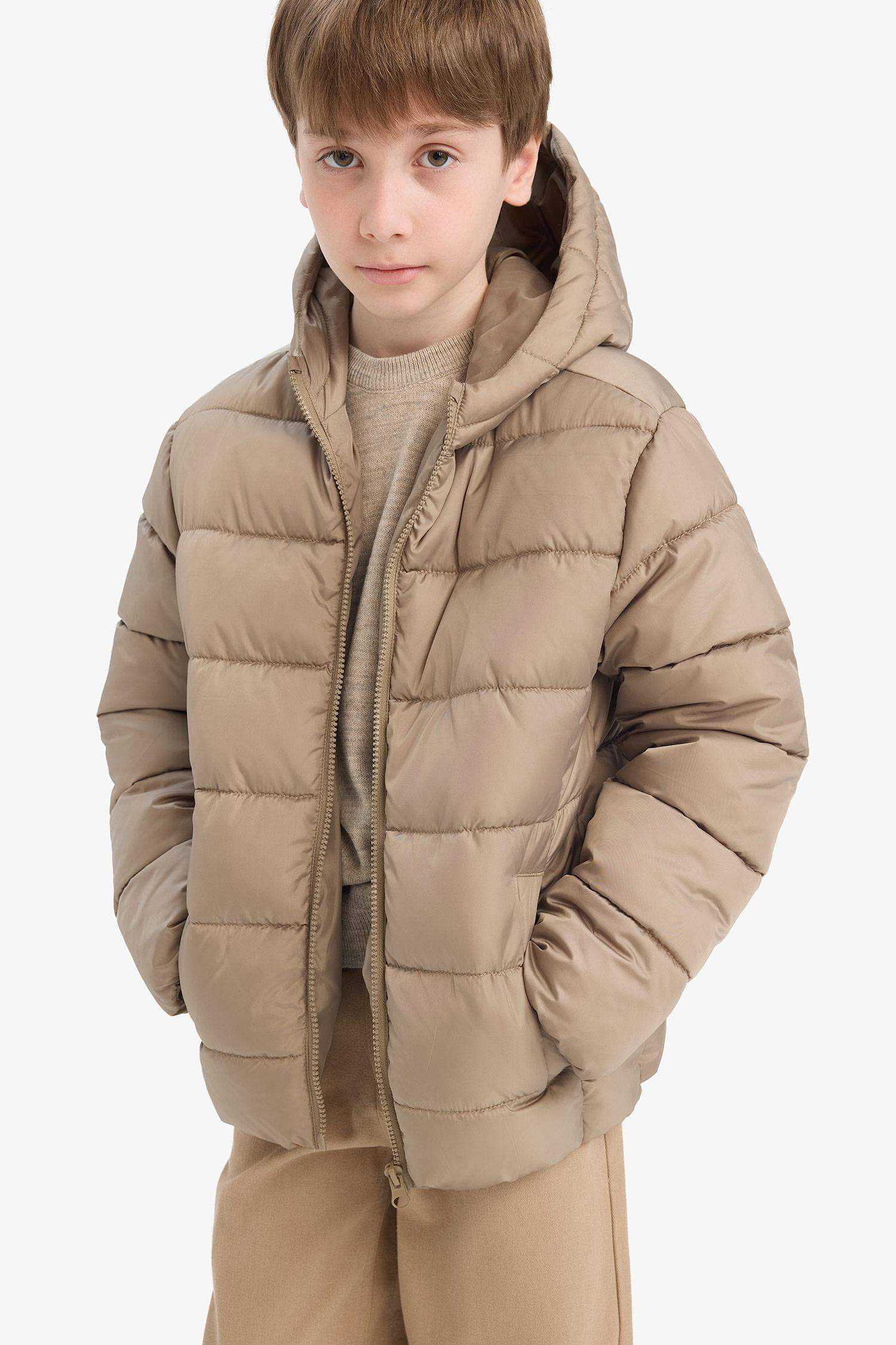 Boy Waterproof Hooded Zippered Puffer Jacket