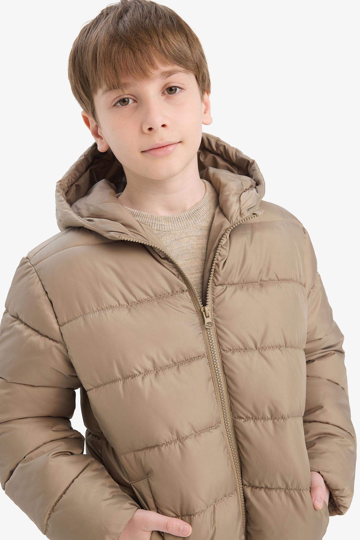Boy Waterproof Hooded Zippered Puffer Jacket