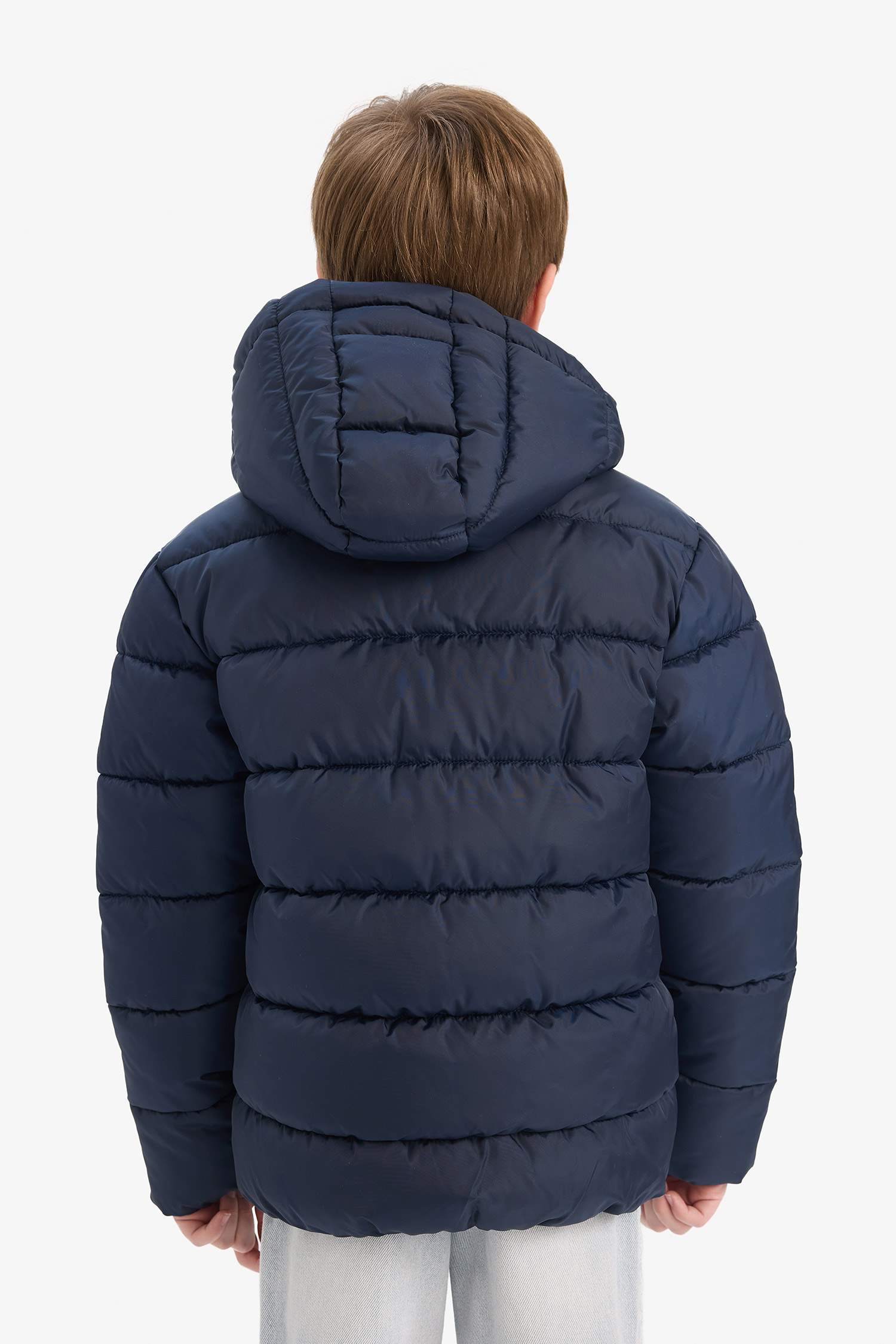Boy Waterproof Hooded Zippered Puffer Jacket
