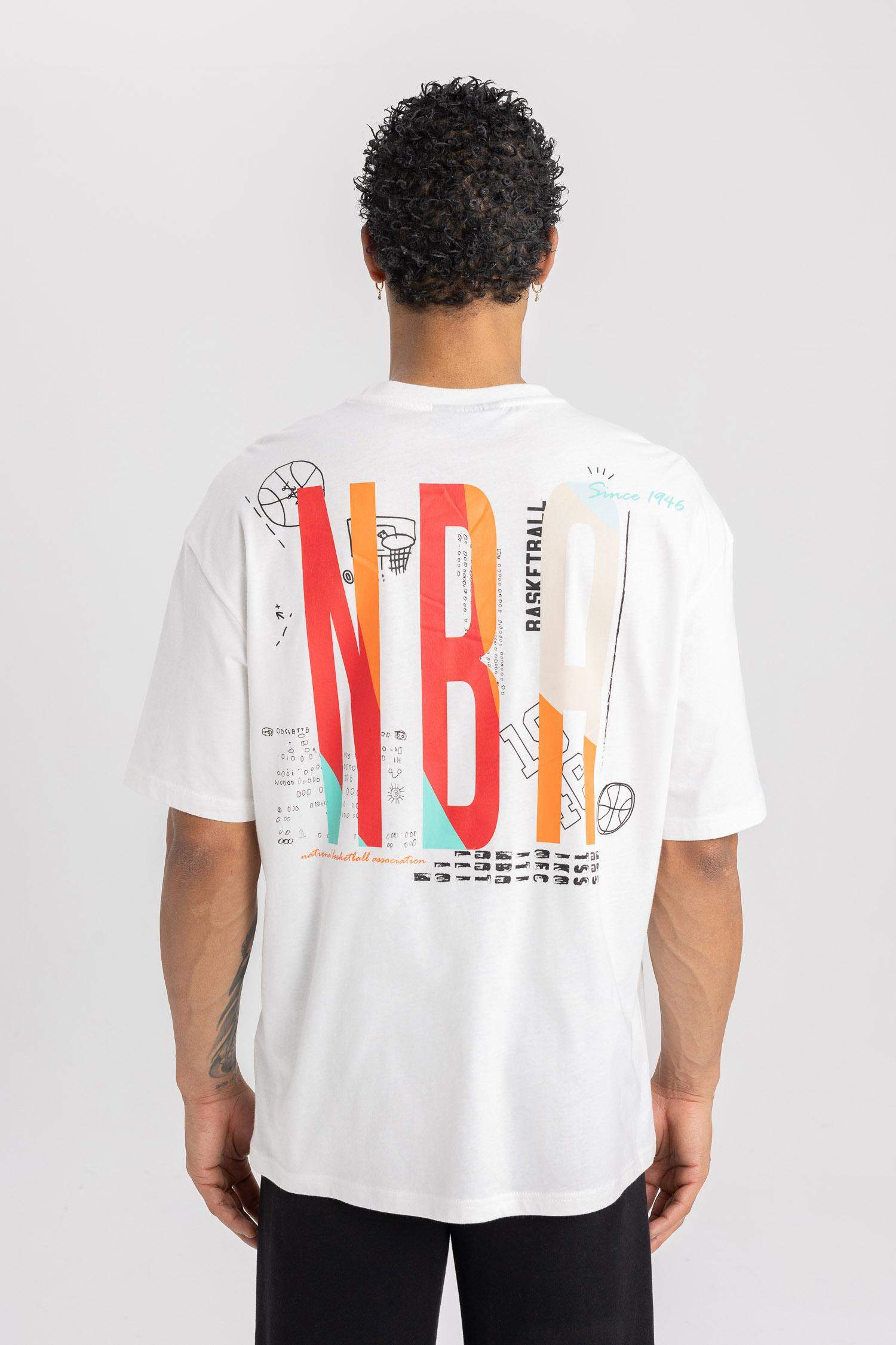 DeFactoFit NBA Wordmark Oversize Fit T-Shirt