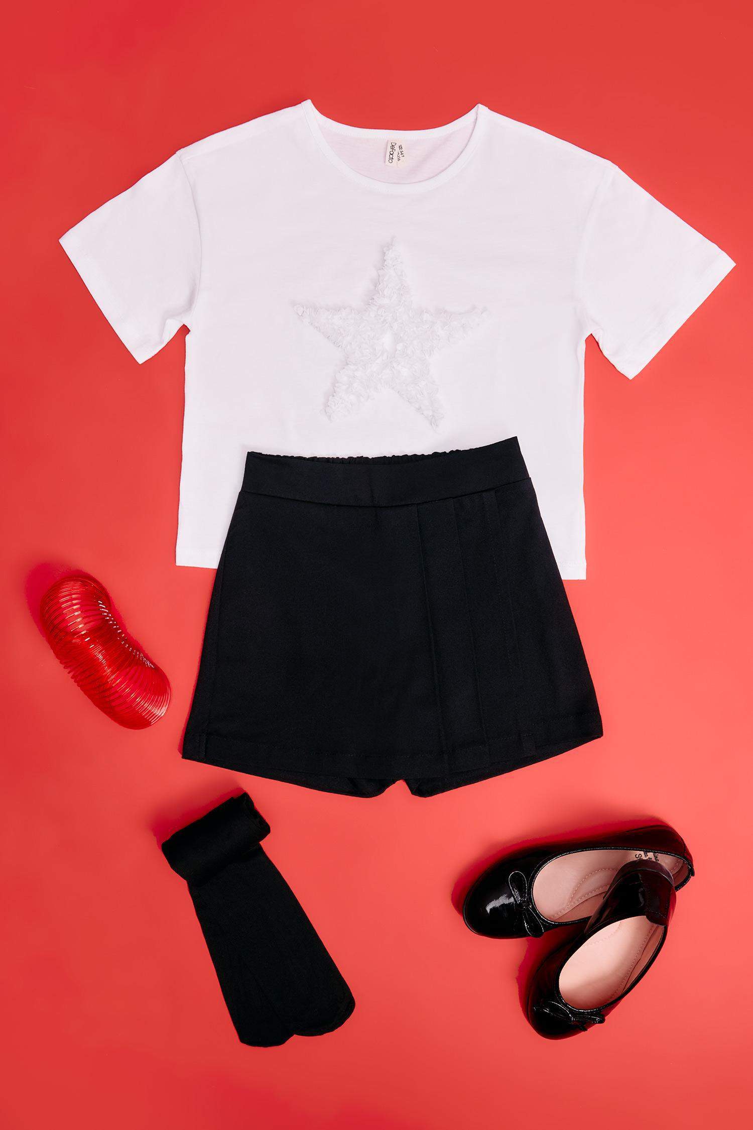 تنورة اسود بناتي بكسرات