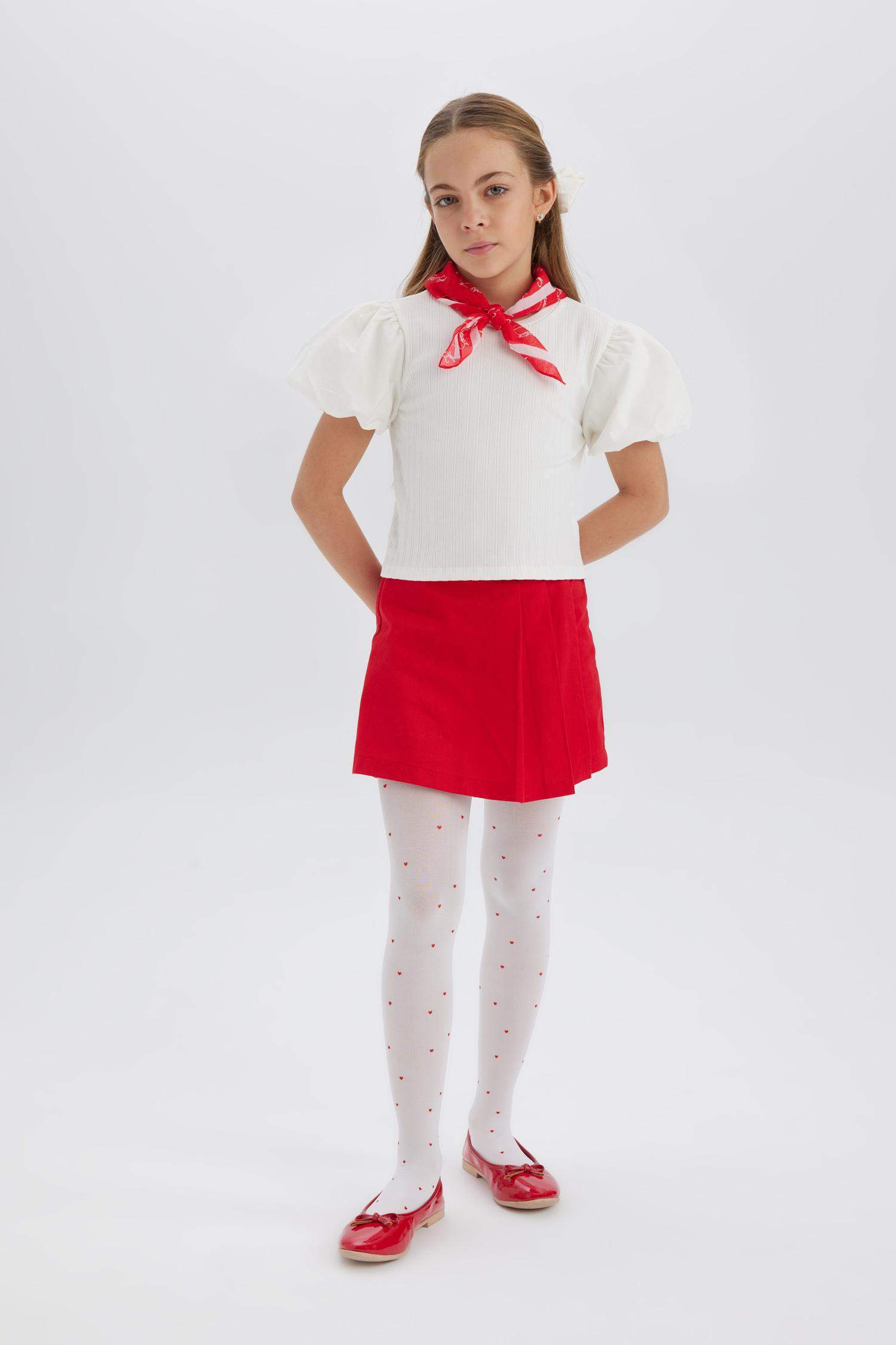 تنورة-شورت بنات من جبردين أحمر